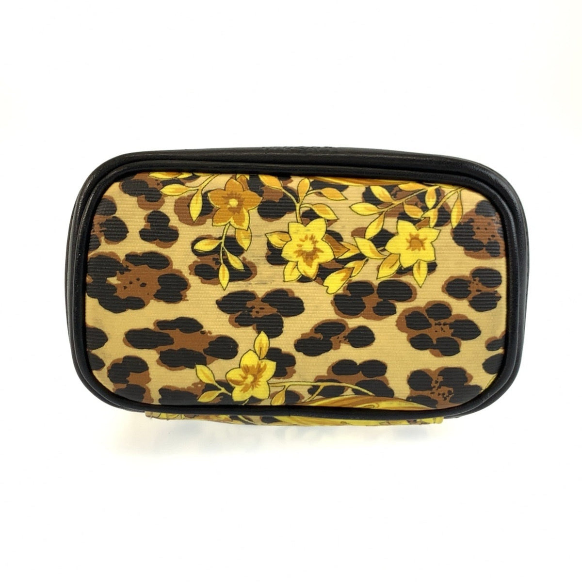 Versace Black Yellow Pvc Handbag Pouch Vanity Bag (Pre-Owned)