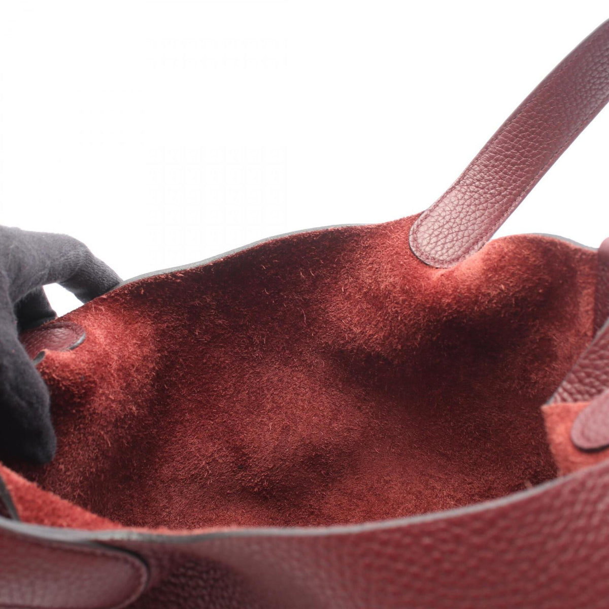 Hermes Bordeaux Taurillon Clemence Leather Handbag (Pre-Owned)