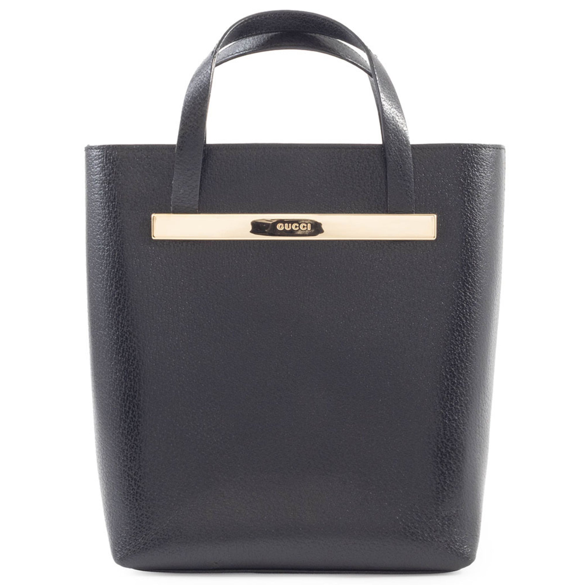 Gucci Black Leather Handbag Tote Bag (Pre-Owned)