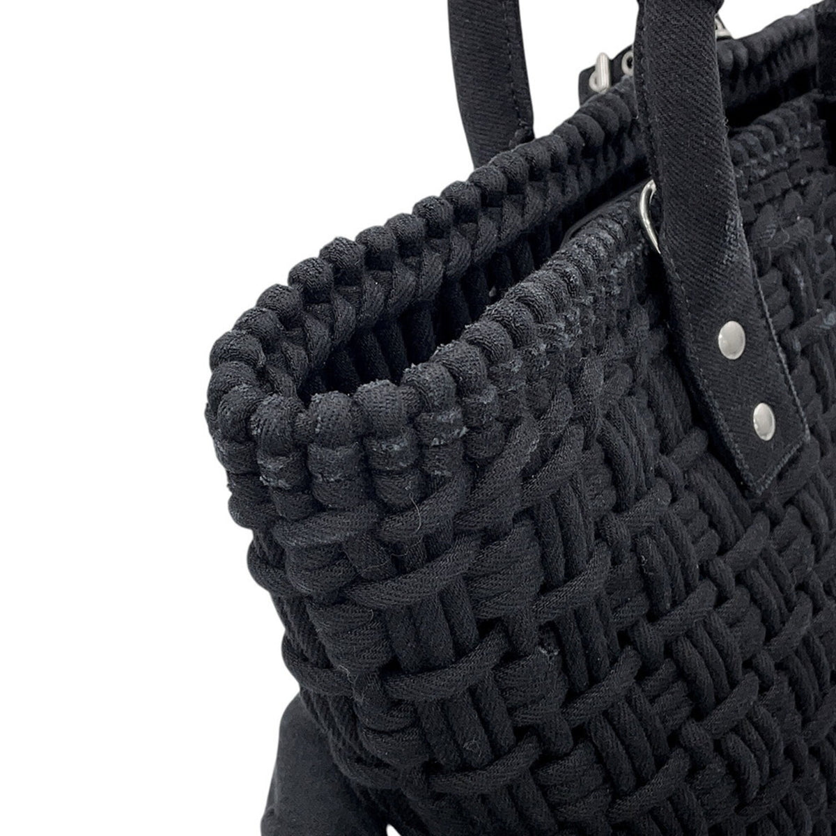 Balenciaga Black Canvas Basket Handbag (Pre-Owned)