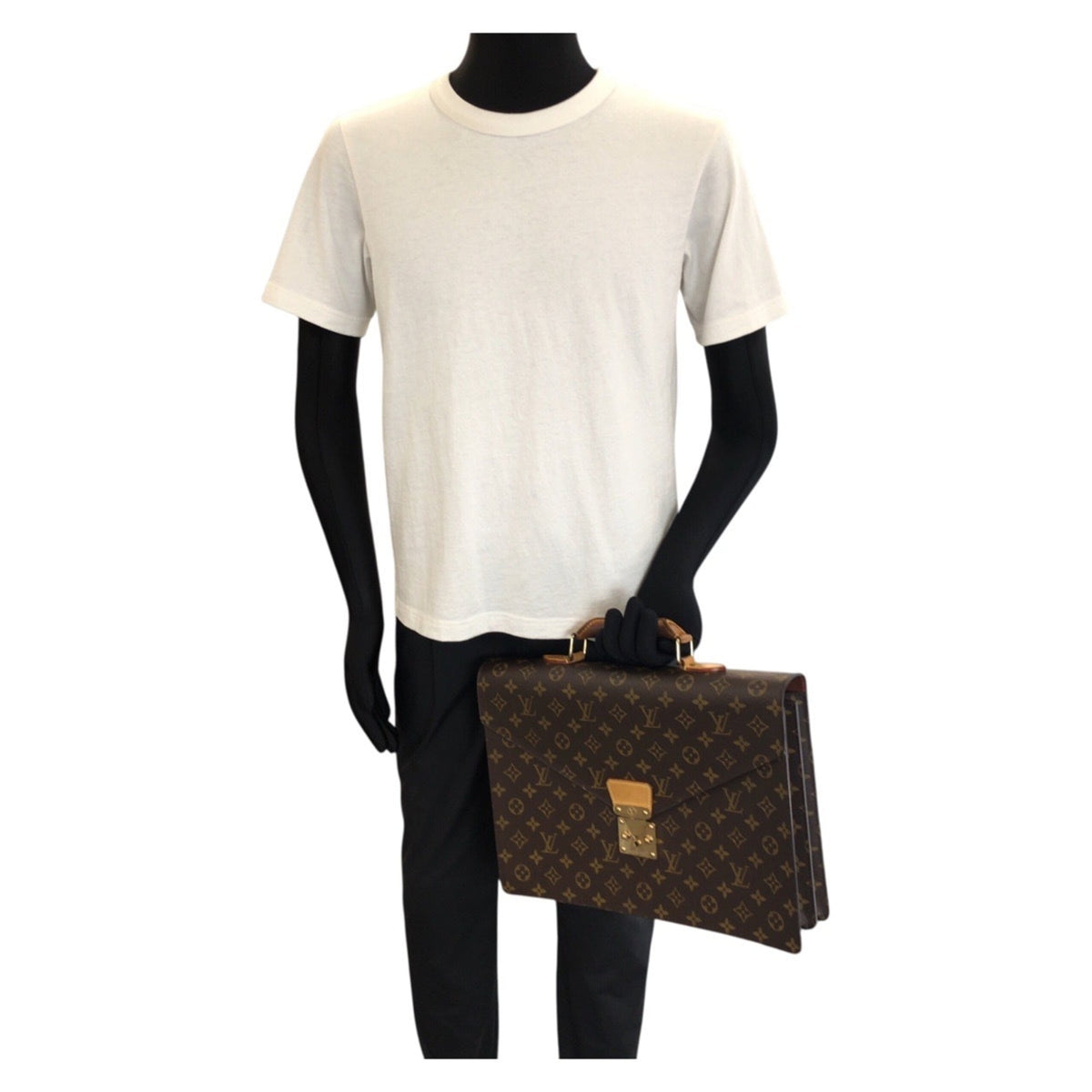 Louis Vuitton Brown Monogram Pvc Leather Briefcase (Pre-Owned)