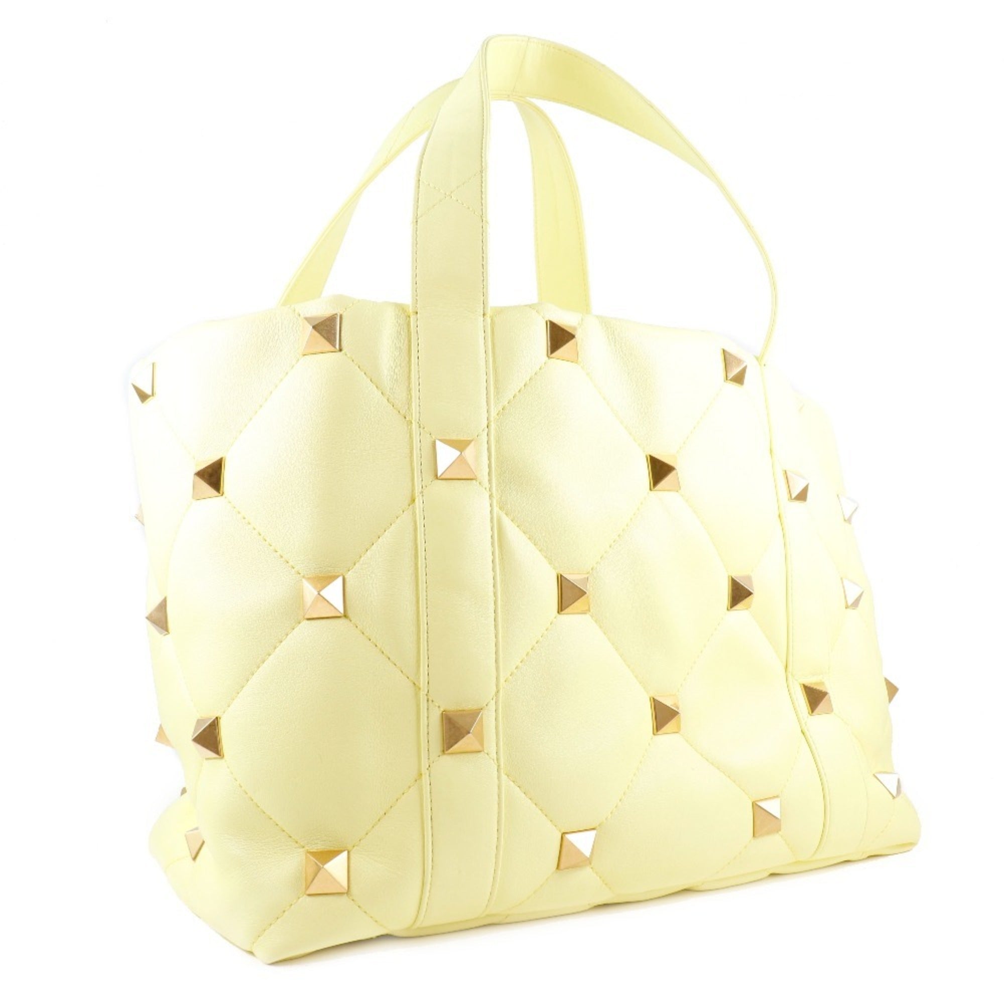 Valentino Gold Yellow Leather Tote Bag (Pre-Owned)