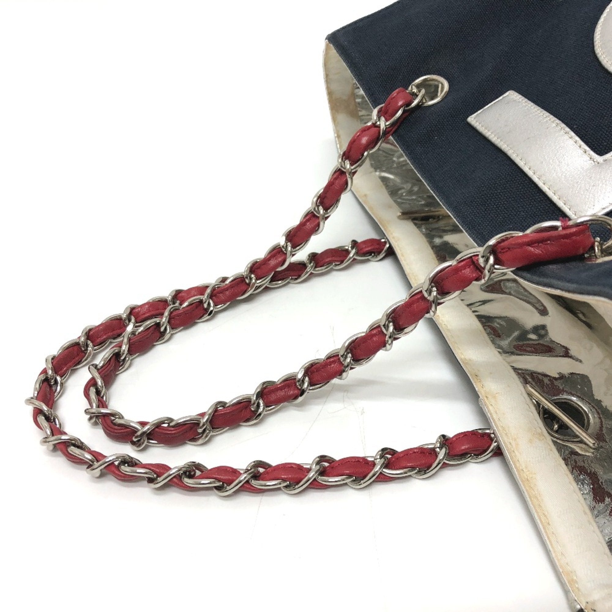 Chanel Navy Cloth Tote Bag (Pre-Owned)