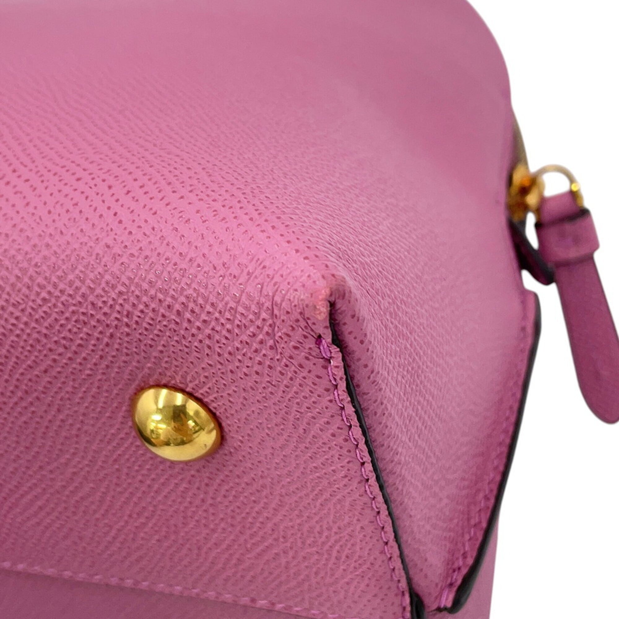 Salvatore Ferragamo Pink Yellow Leather Handbag (Pre-Owned)