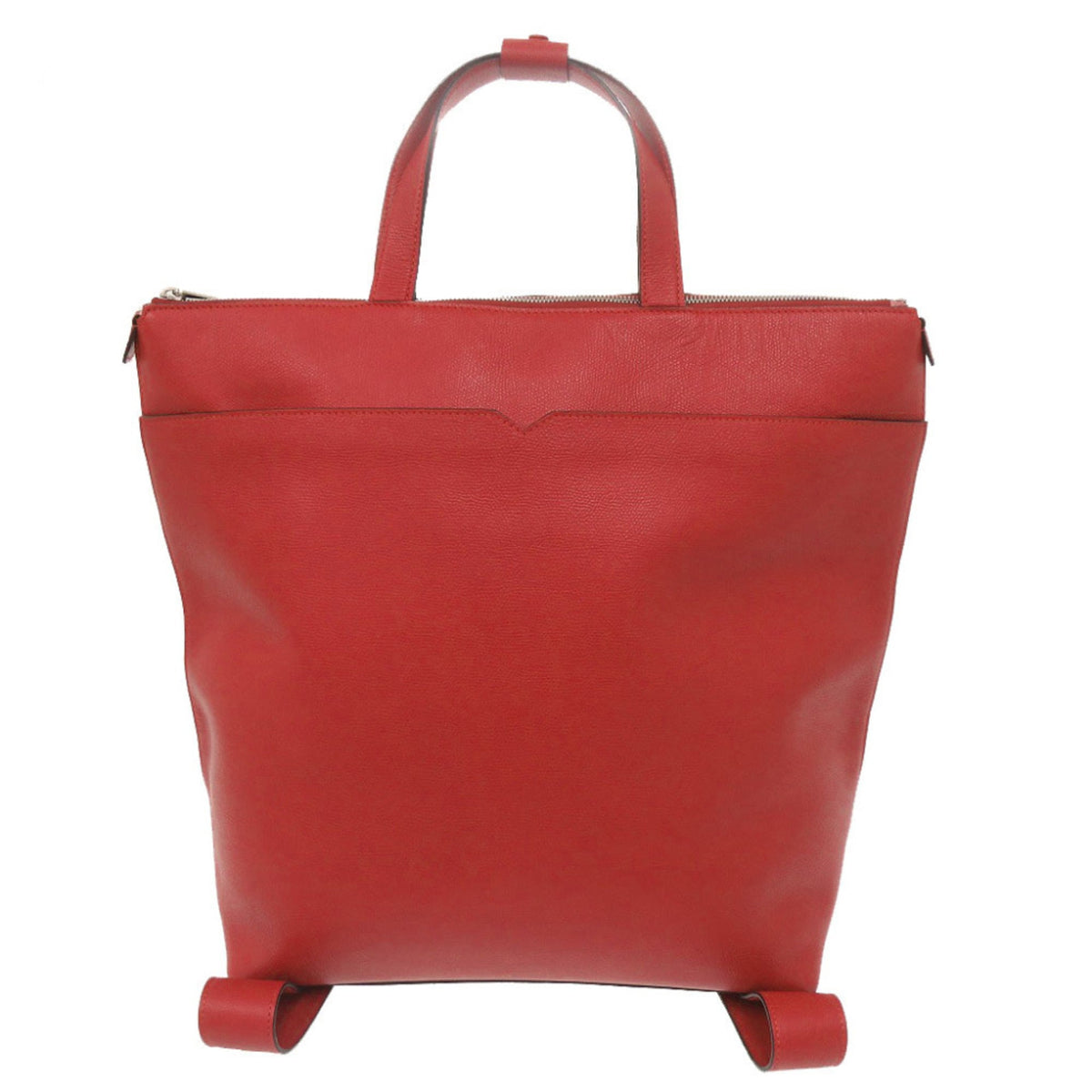 Valextra Red Color Leather Tote Bag (Pre-Owned)