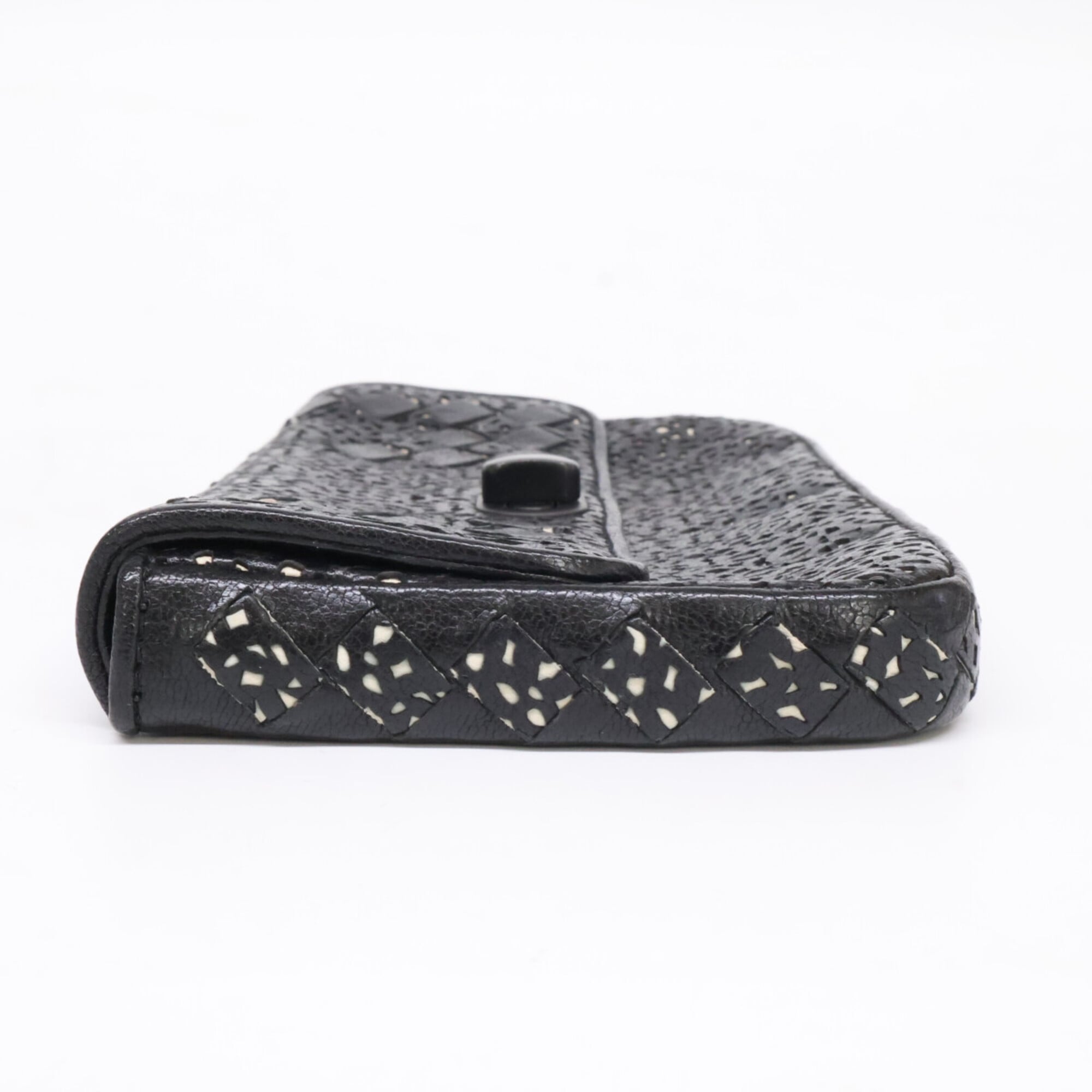 Bottega Veneta Black Leather Clutch Bag (Pre-Owned)