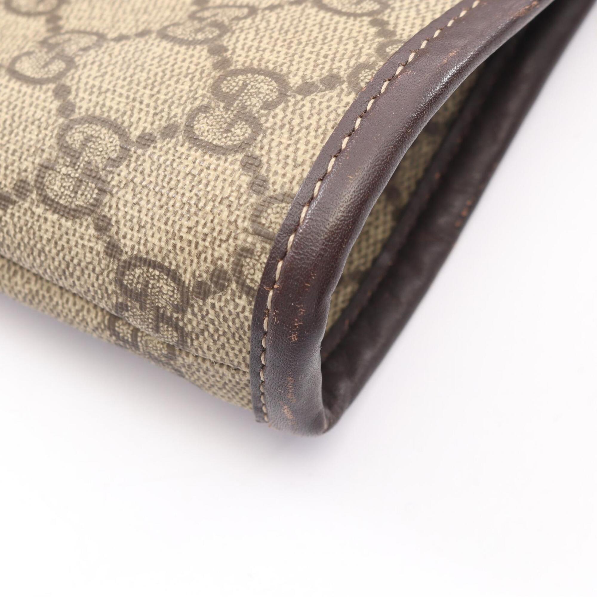 Gucci Beige Brown Pvc Coated Canvas Leather Tote Bag (Pre-Owned)