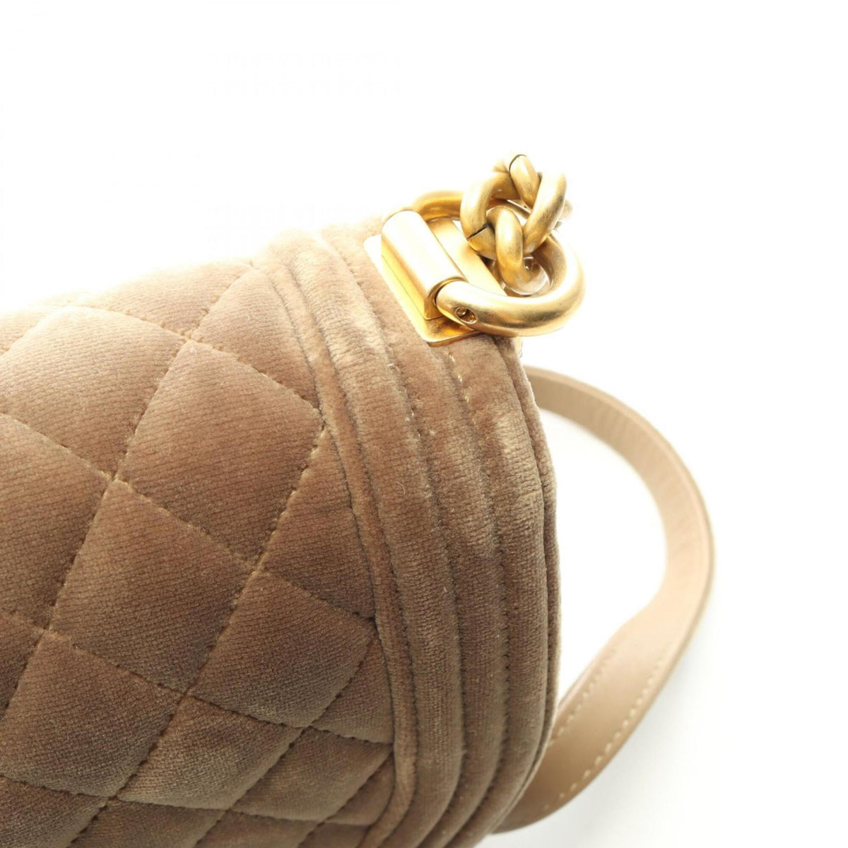 Chanel Khaki Fabric Handbag Shoulder Bag (Pre-Owned)