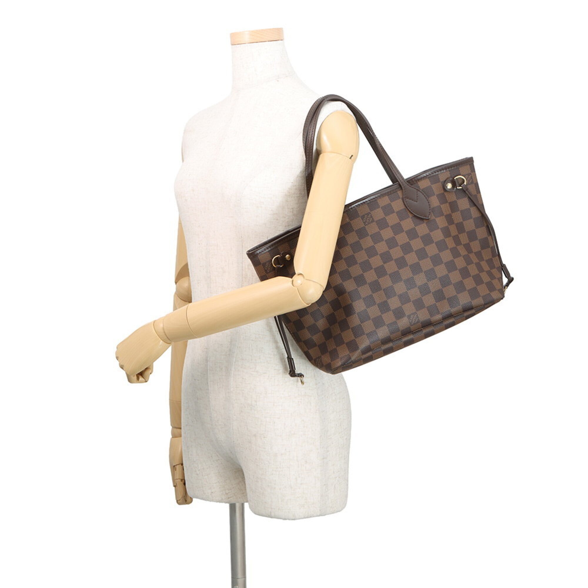 Louis Vuitton Damier Damier Canvas Ebene Red Color Handbag Tote Bag (Pre-Owned)