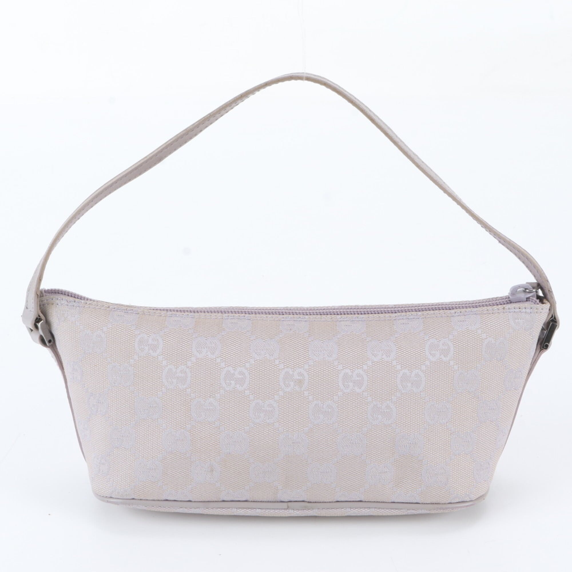 Gucci Purple Leather Canvas Handbag Pouch Tote Bag (Pre-Owned)