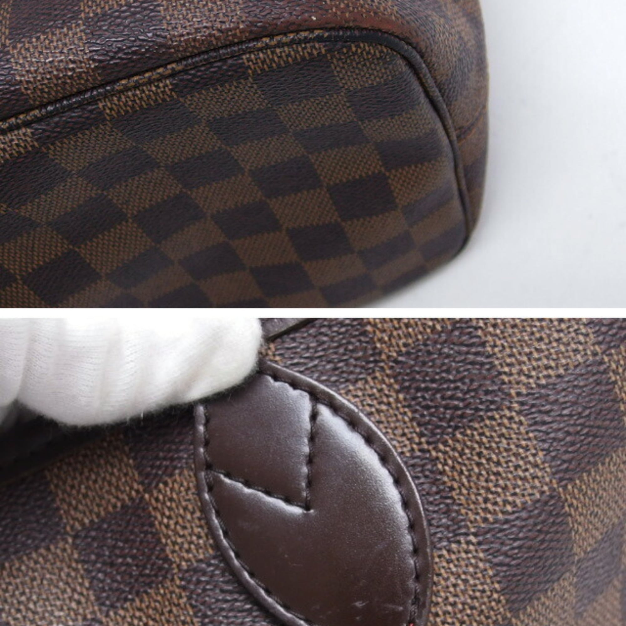 Louis Vuitton Dark Brown Damier Canvas Leather Handbag Shoulder Bag Tote Bag (Pre-Owned)
