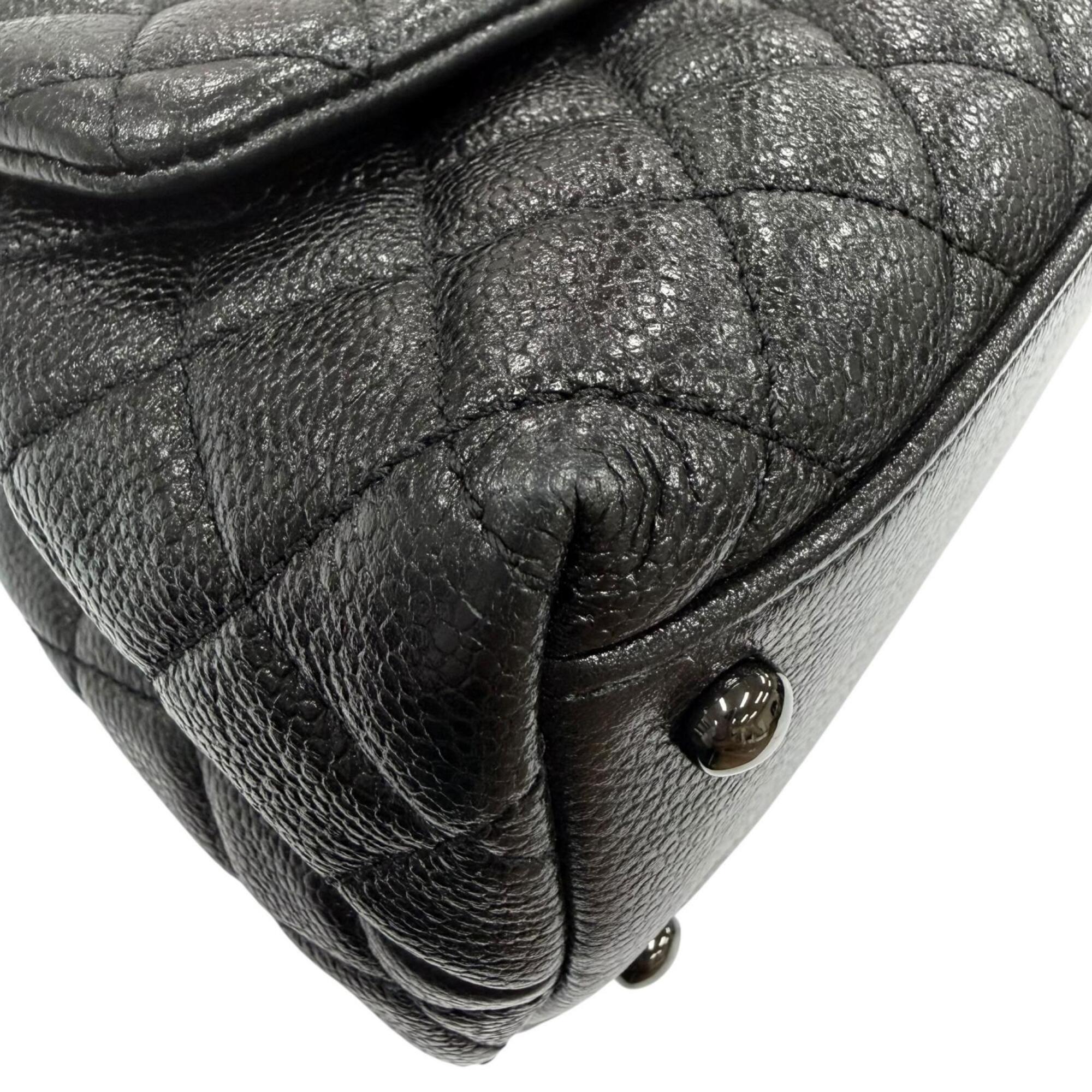 Chanel Black Grained Calfskin Handbag Shoulder Bag (Pre-Owned)