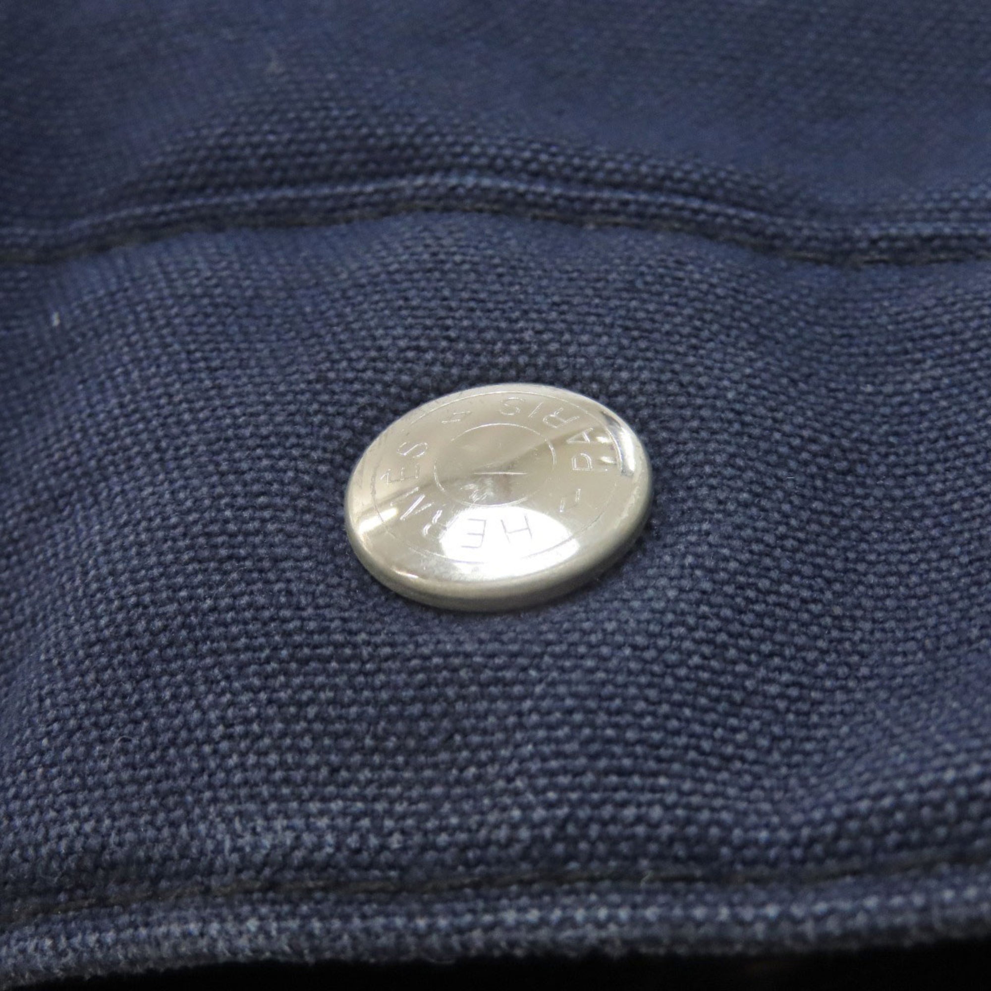Hermes Navy Canvas Handbag (Pre-Owned)