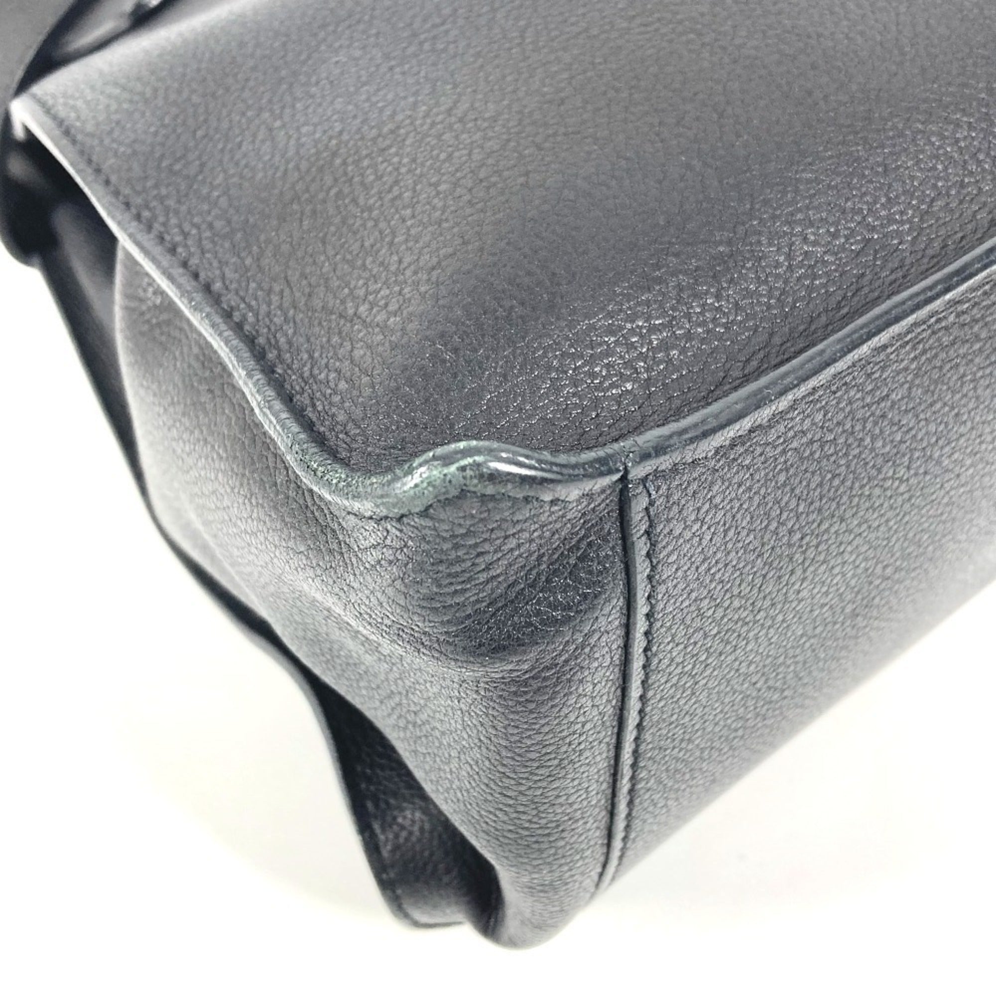 Hermes Black Leather Handbag Tote Bag (Pre-Owned)