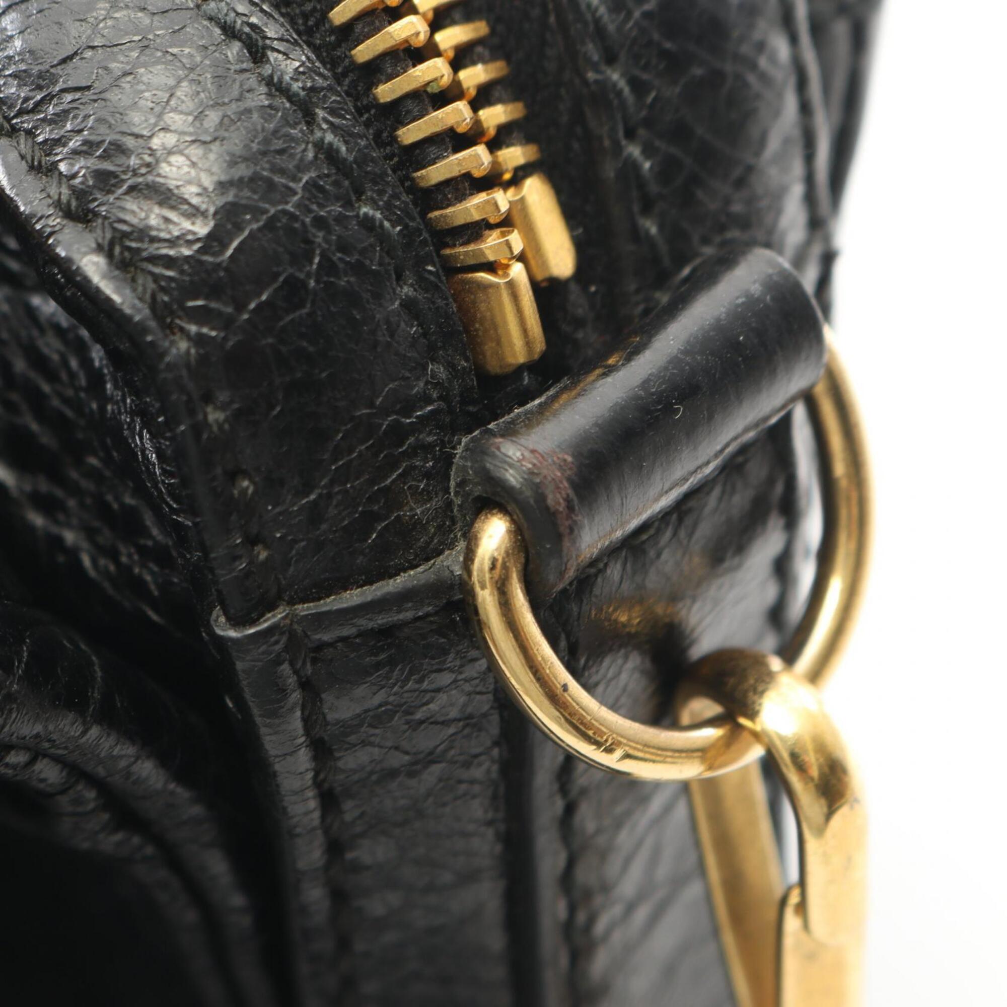 Balenciaga Black Leather Handbag Shoulder Bag (Pre-Owned)