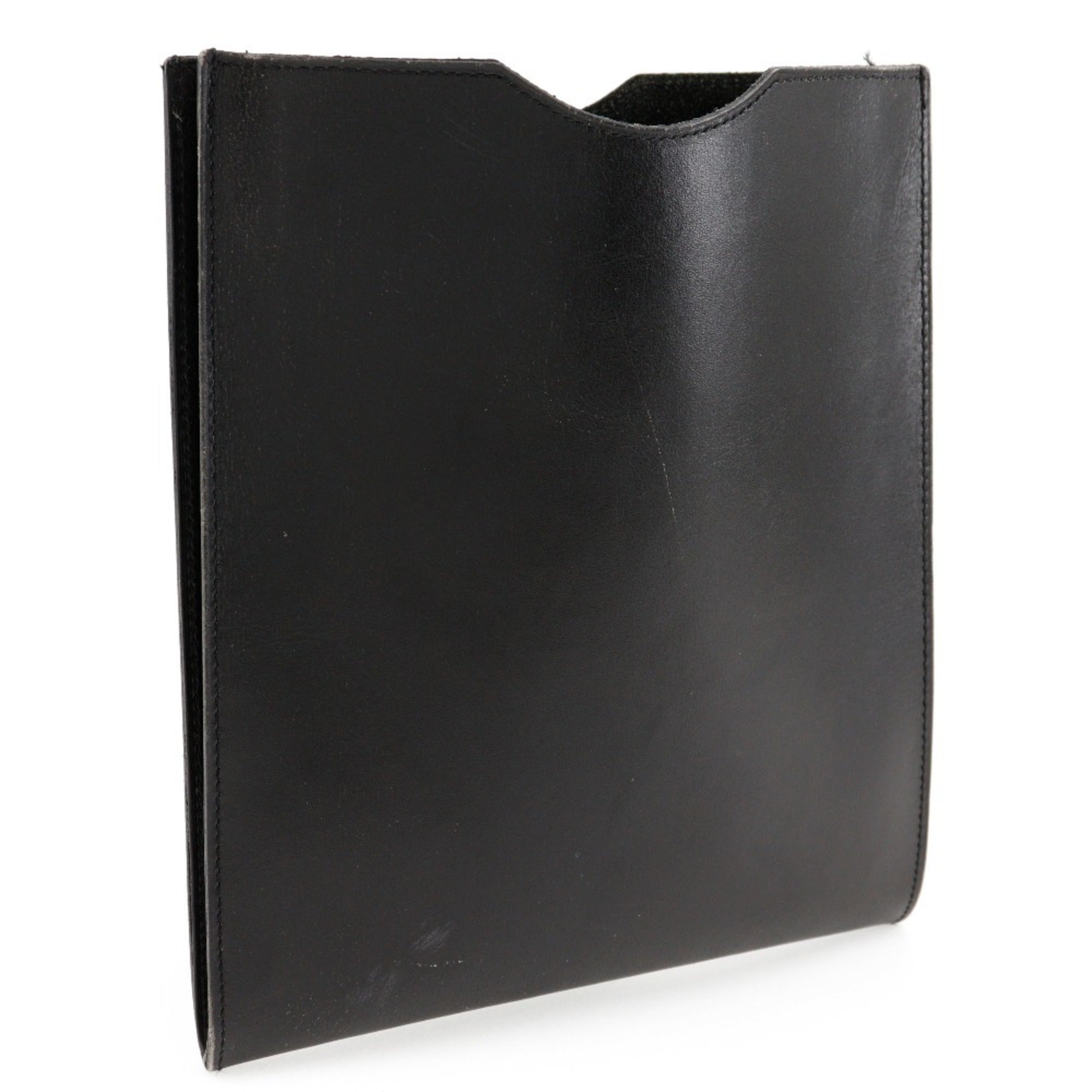 Hermes Black Leather Pochette Shoulder Bag (Pre-Owned)