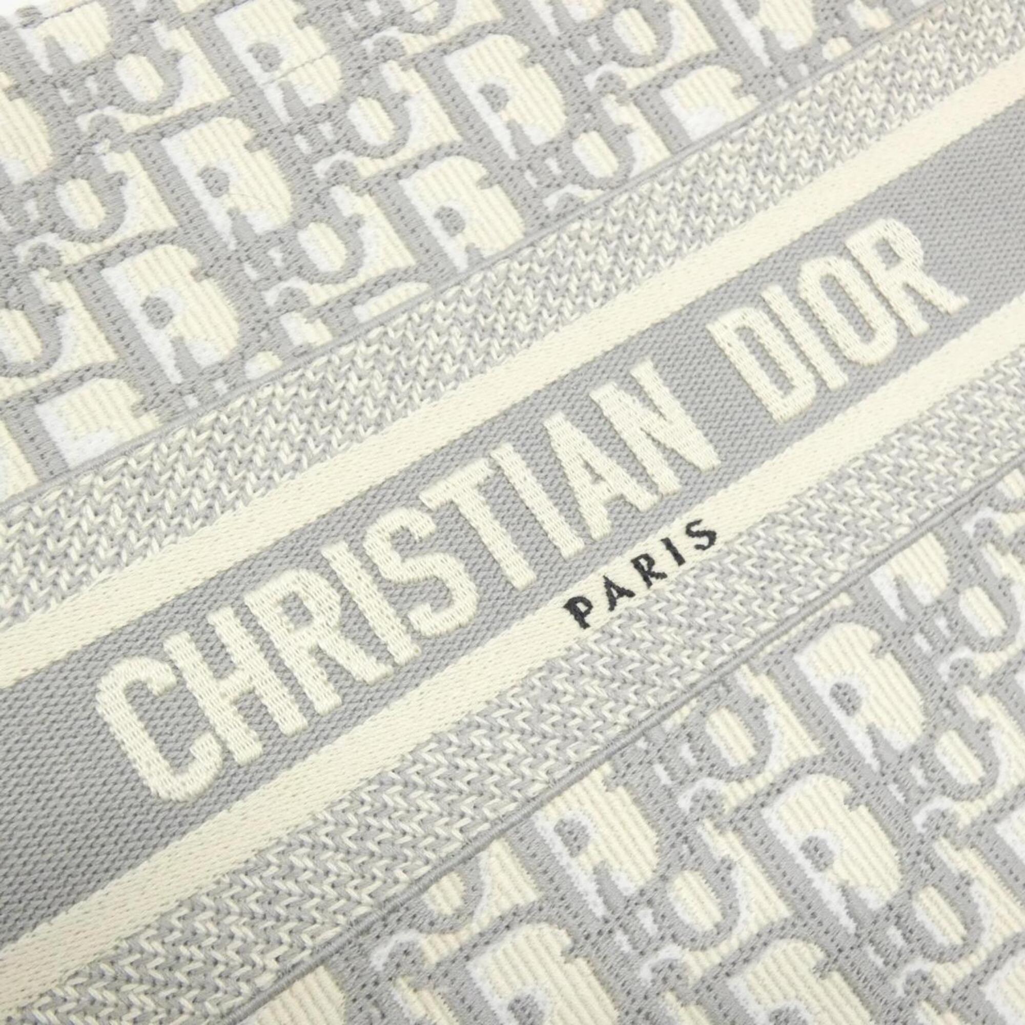 Christian Dior Gray Canvas Leather Handbag (Pre-Owned)