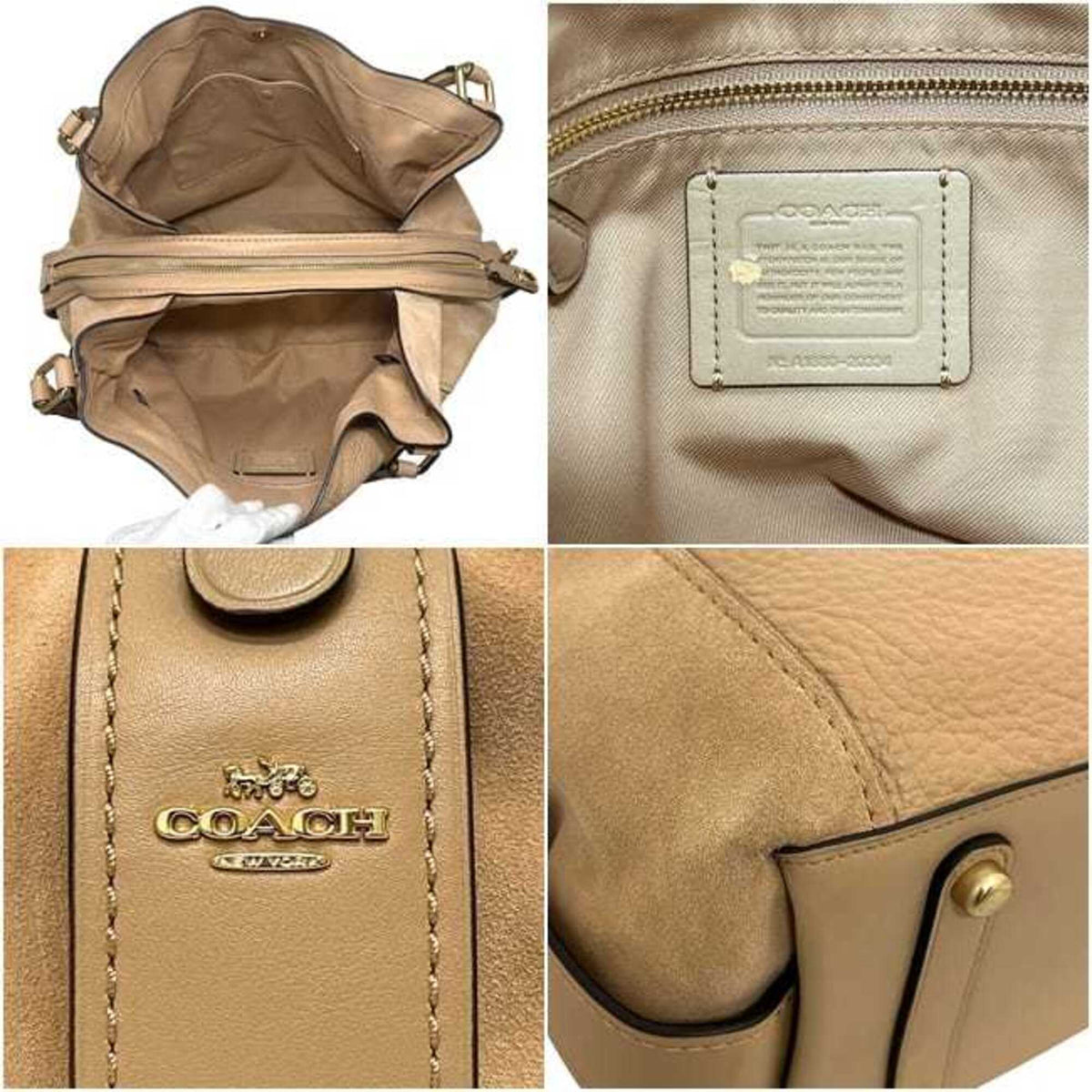 Coach Beige Leather Tote Bag (Pre-Owned)