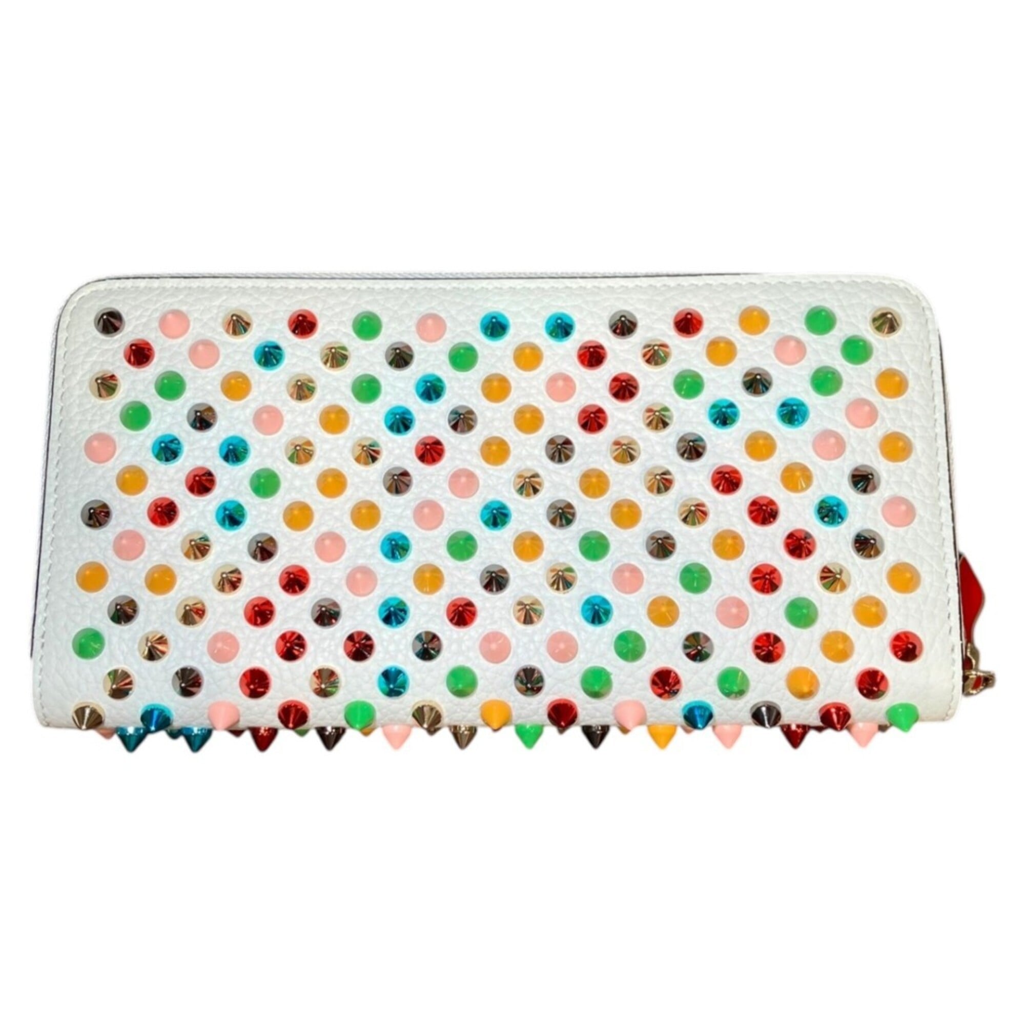 Christian Louboutin Multi-Color White Metal Leather Long Wallet (Bi-Fold) (Pre-Owned)