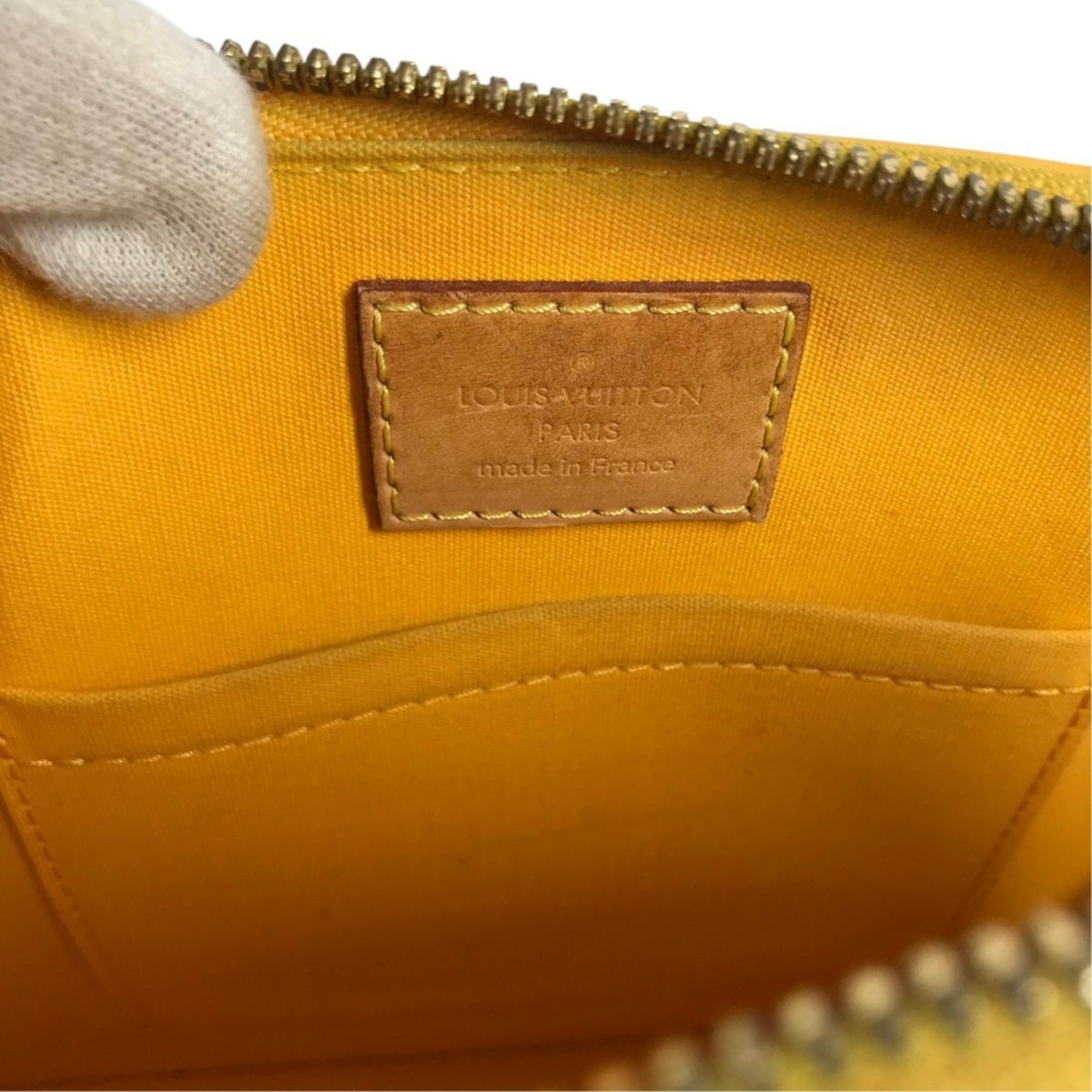 Louis Vuitton Yellow Monogram Vernis Handbag Shoulder Bag Tote Bag (Pre-Owned)
