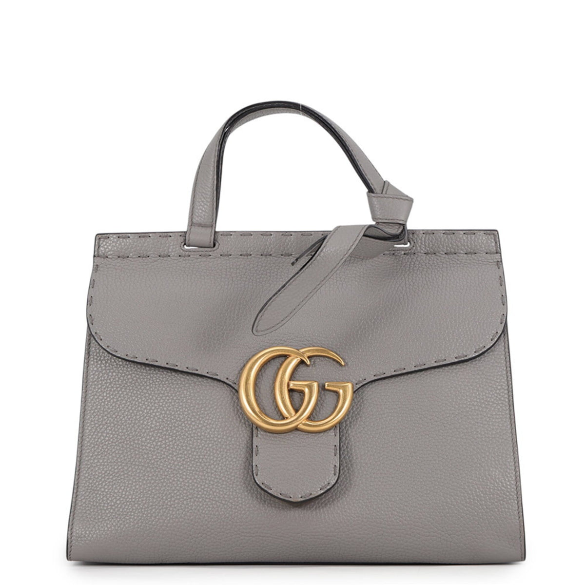 Gucci Gray Leather Handbag (Pre-Owned)
