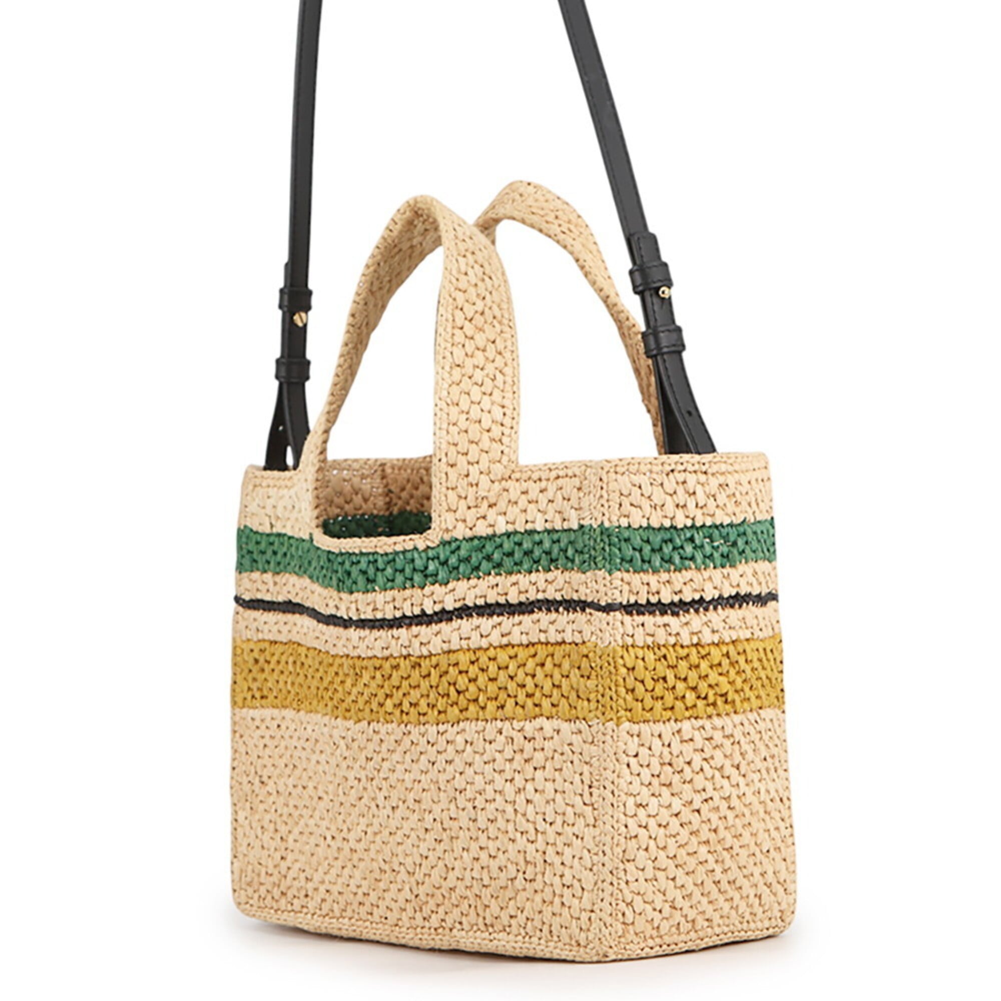 Loewe Beige Multi-Color Raffia Leather Handbag Shoulder Bag Tote Bag (Pre-Owned)