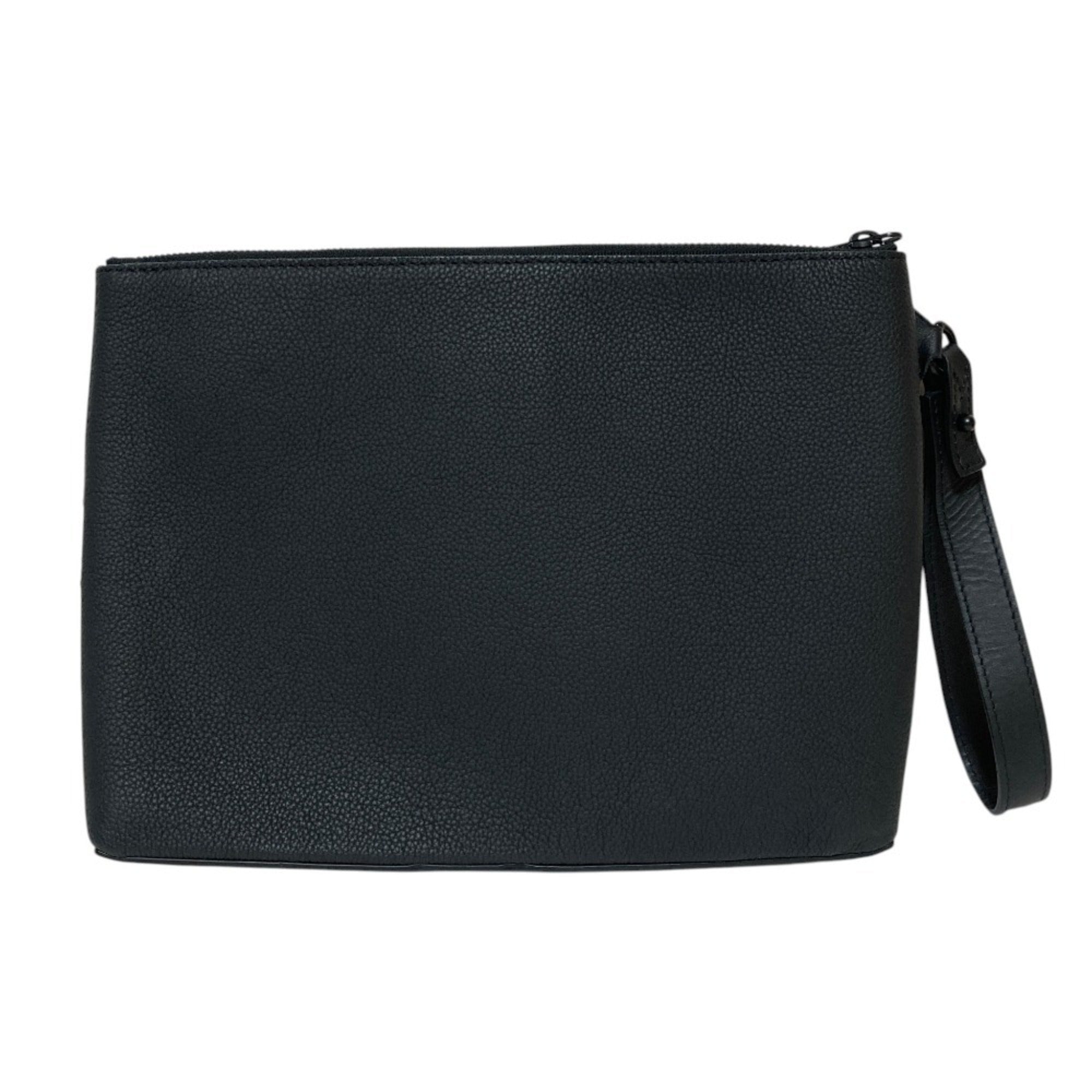 Louis Vuitton Noir Leather Clutch Bag Handbag Pouch (Pre-Owned)