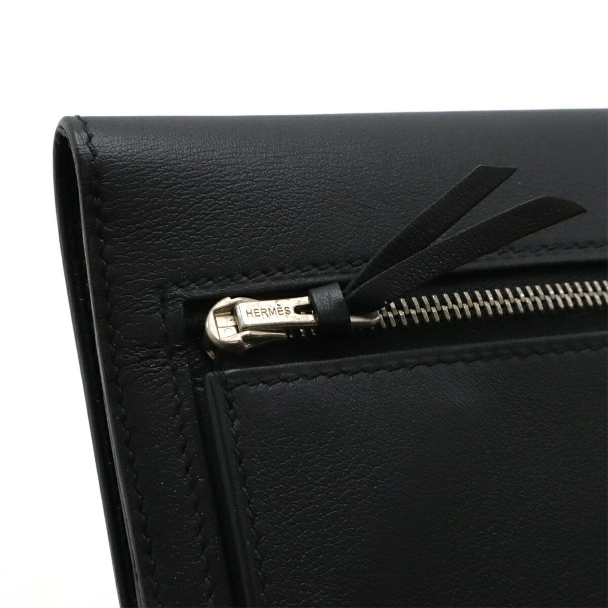 Hermes Black Swift Leather Long Wallet (Bi-Fold) (Pre-Owned)