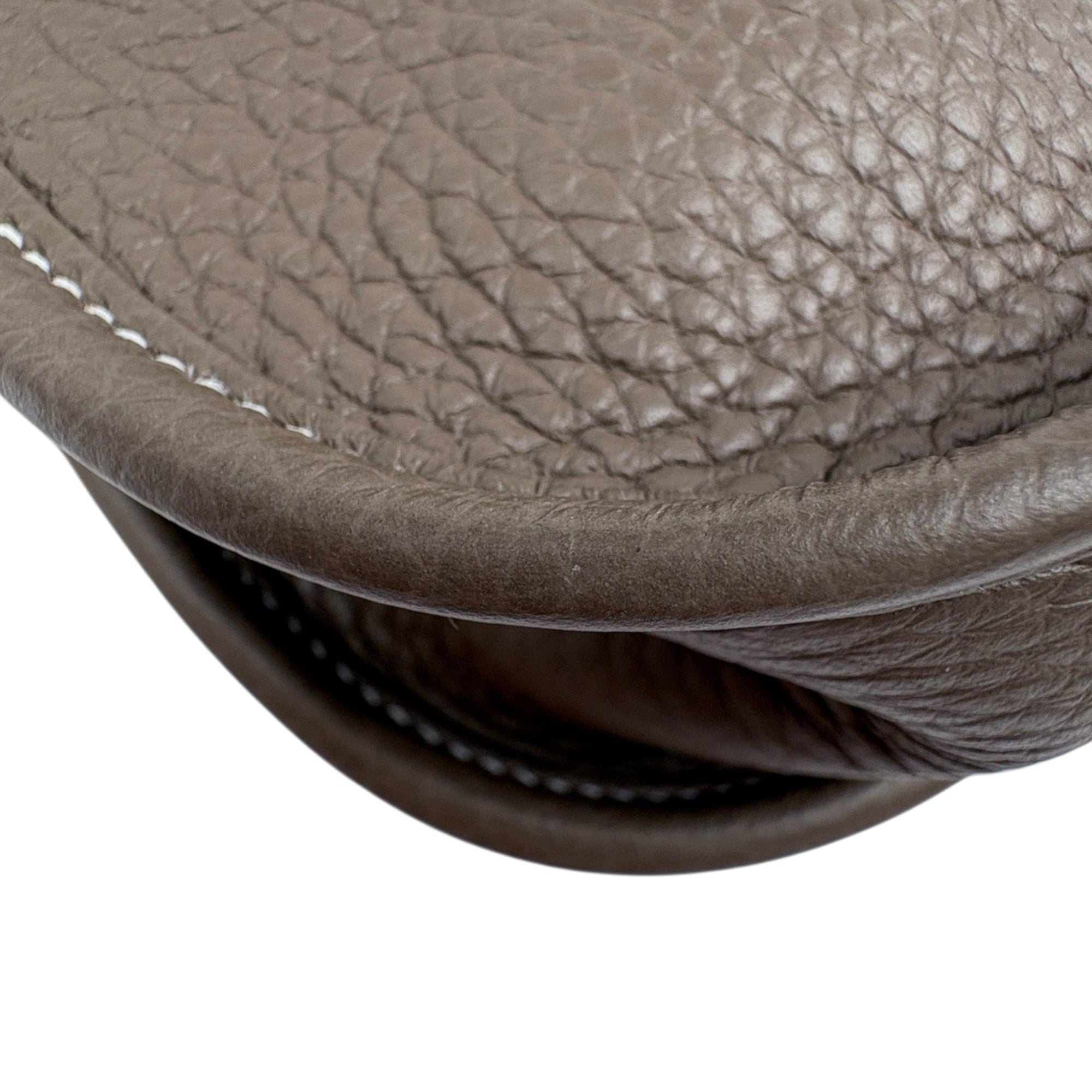 Hermes Etoupe Gray Taurillon Clemence Leather Shoulder Bag (Pre-Owned)