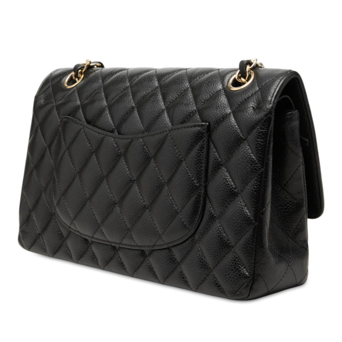 Chanel Matelasse Black Grained Calfskin Shoulder Bag (Pre-Owned)