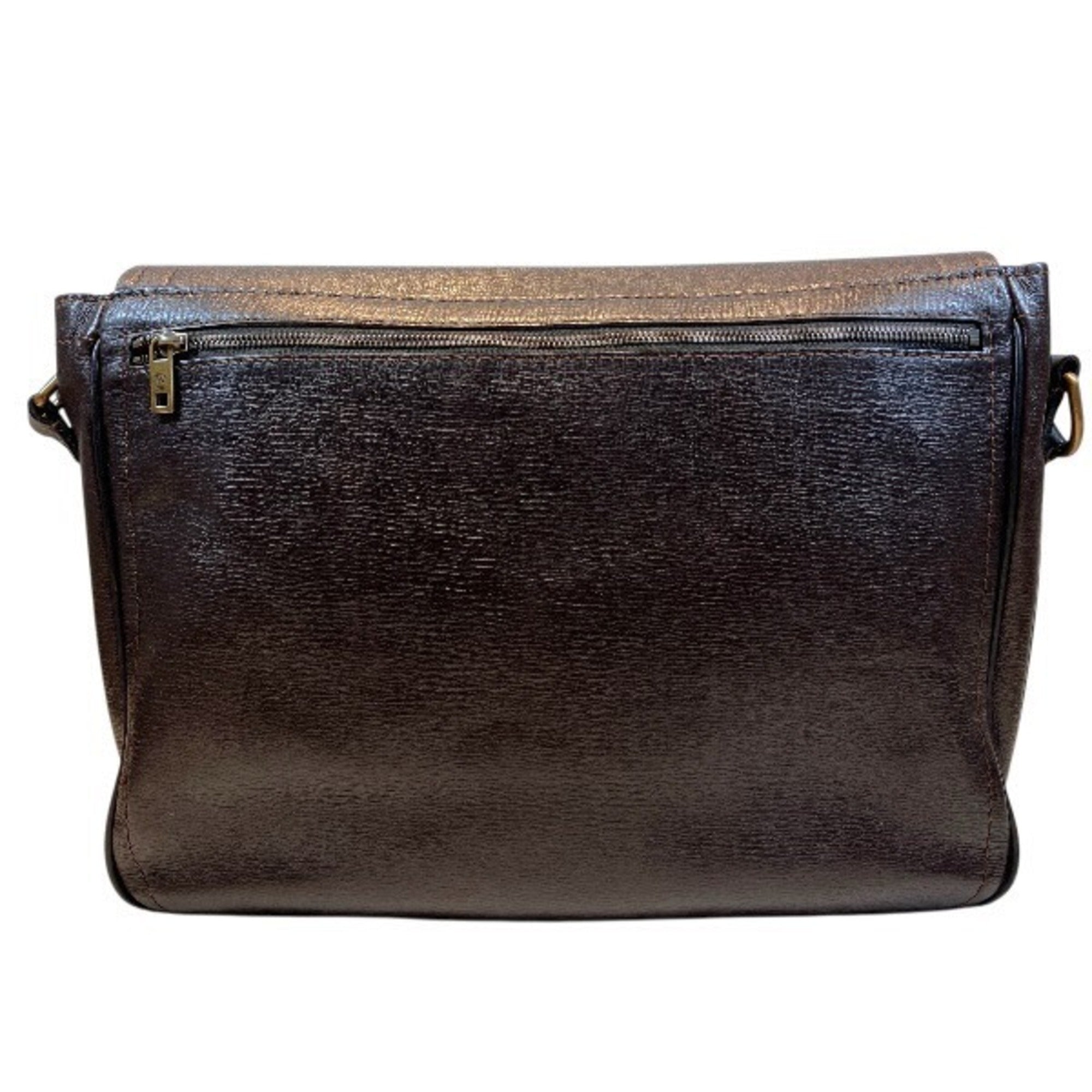 Louis Vuitton Coffee Dark Brown Leather Handbag Messenger Bag (Pre-Owned)