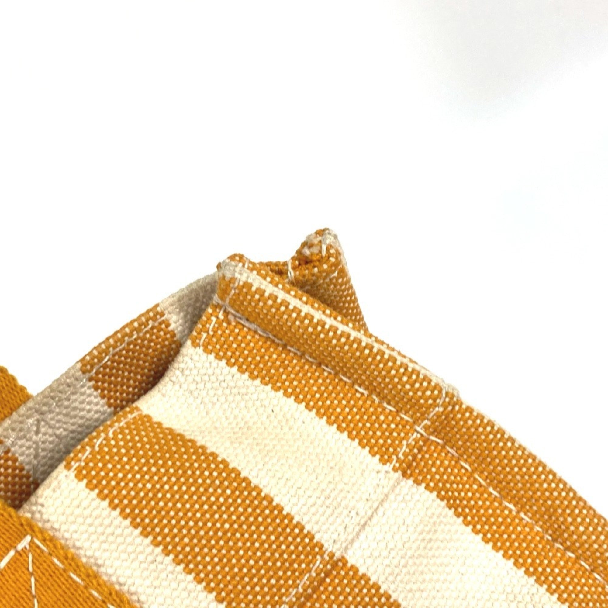Hermes Orange White Canvas Handbag Tote Bag (Pre-Owned)