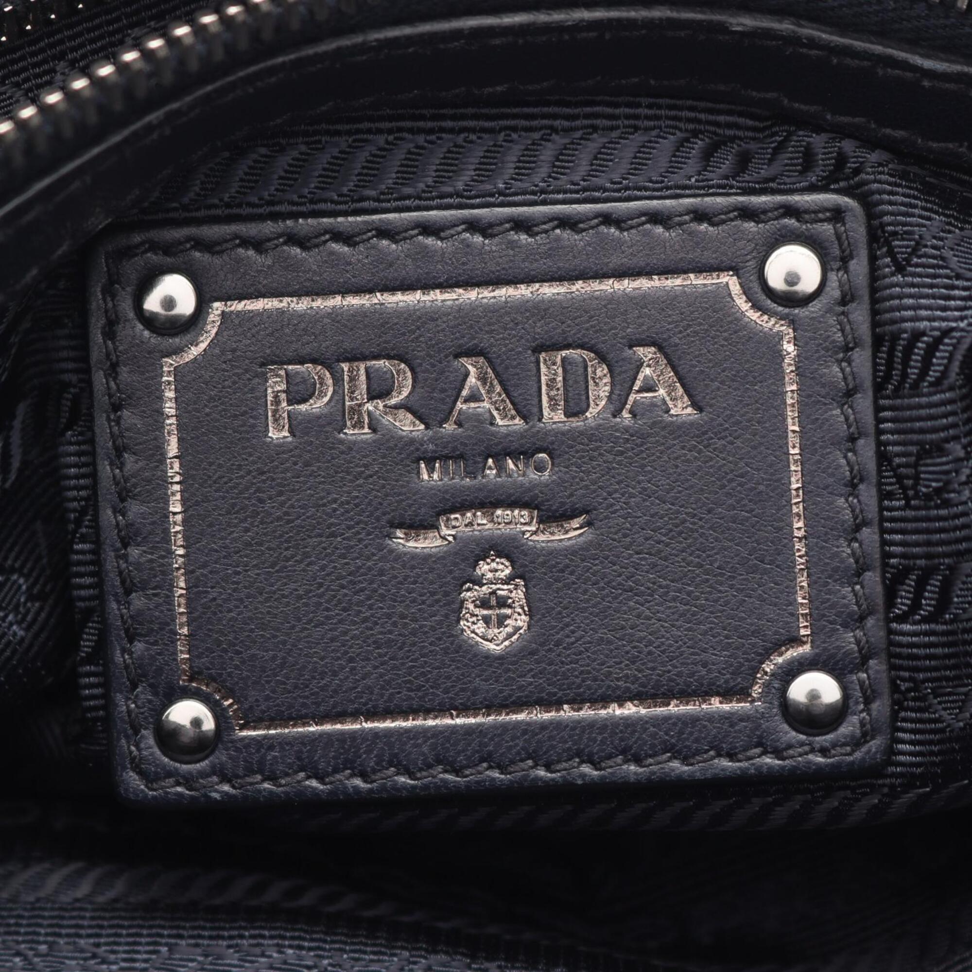 Prada Navy Leather Handbag (Pre-Owned)
