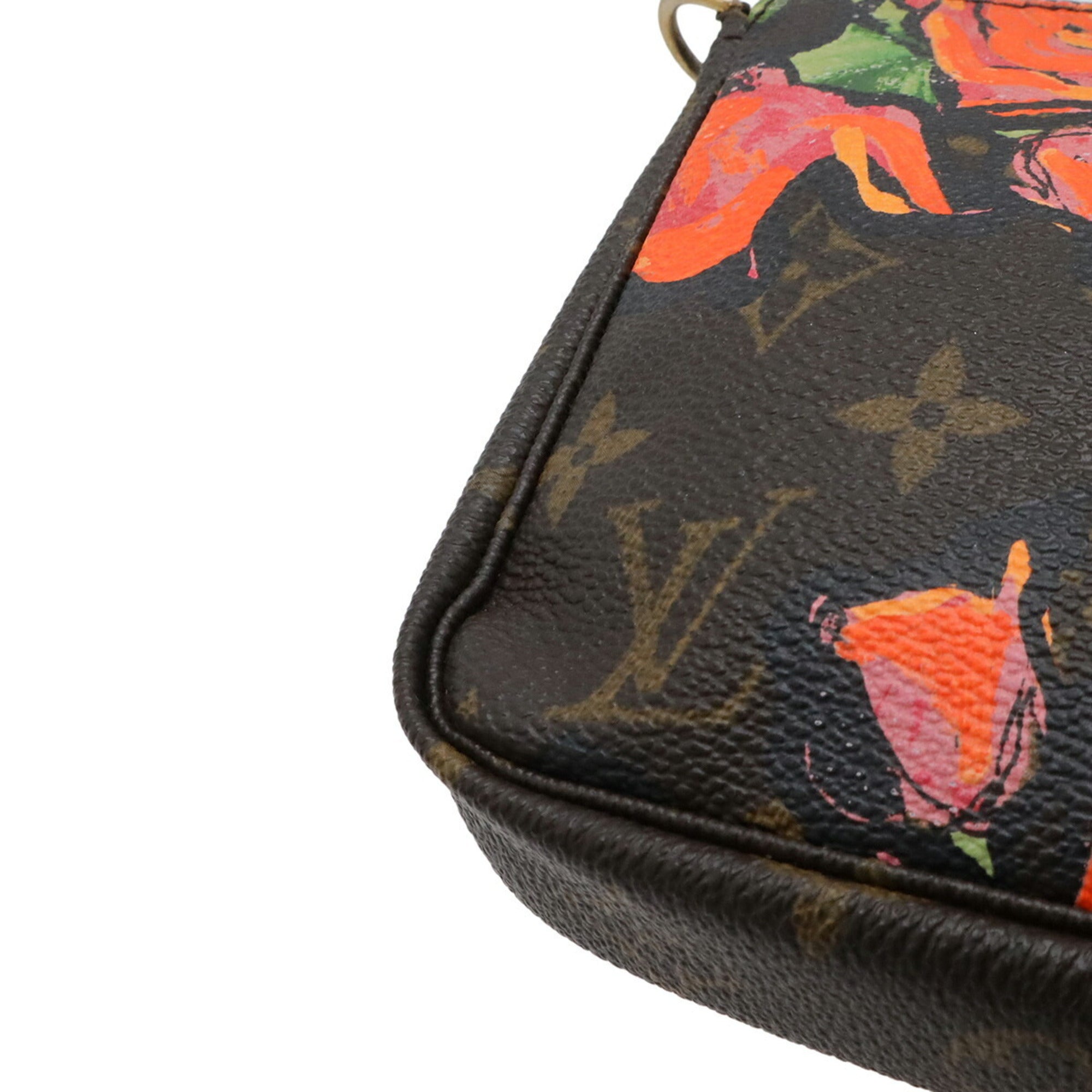 Louis Vuitton Brown Orange Monogram Rose Handbag Pochette Pouch (Pre-Owned)