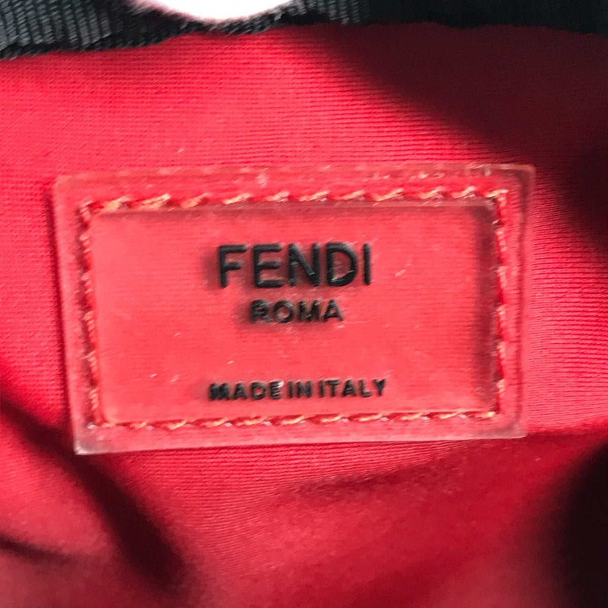 Fendi Black Khaki Leather Canvas Pochette Shoulder Bag (Pre-Owned)