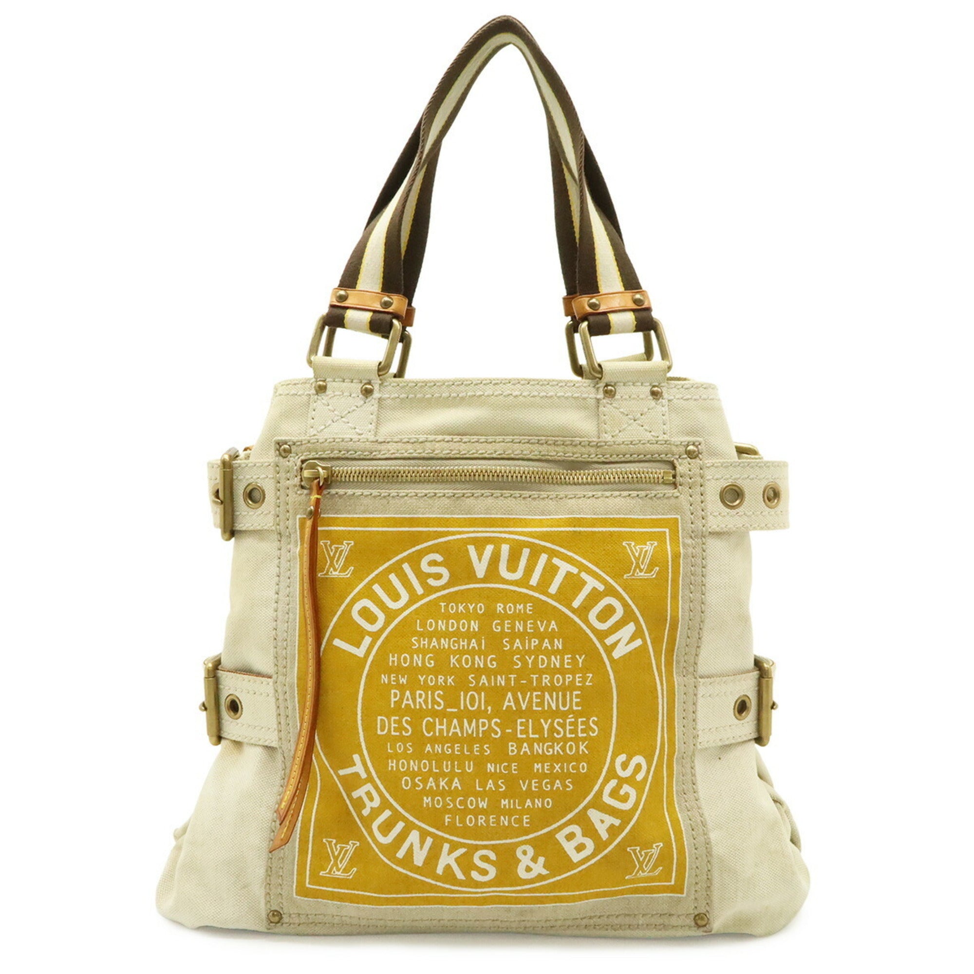Louis Vuitton Natural Yellow Canvas Shoulder Bag Tote Bag (Pre-Owned)