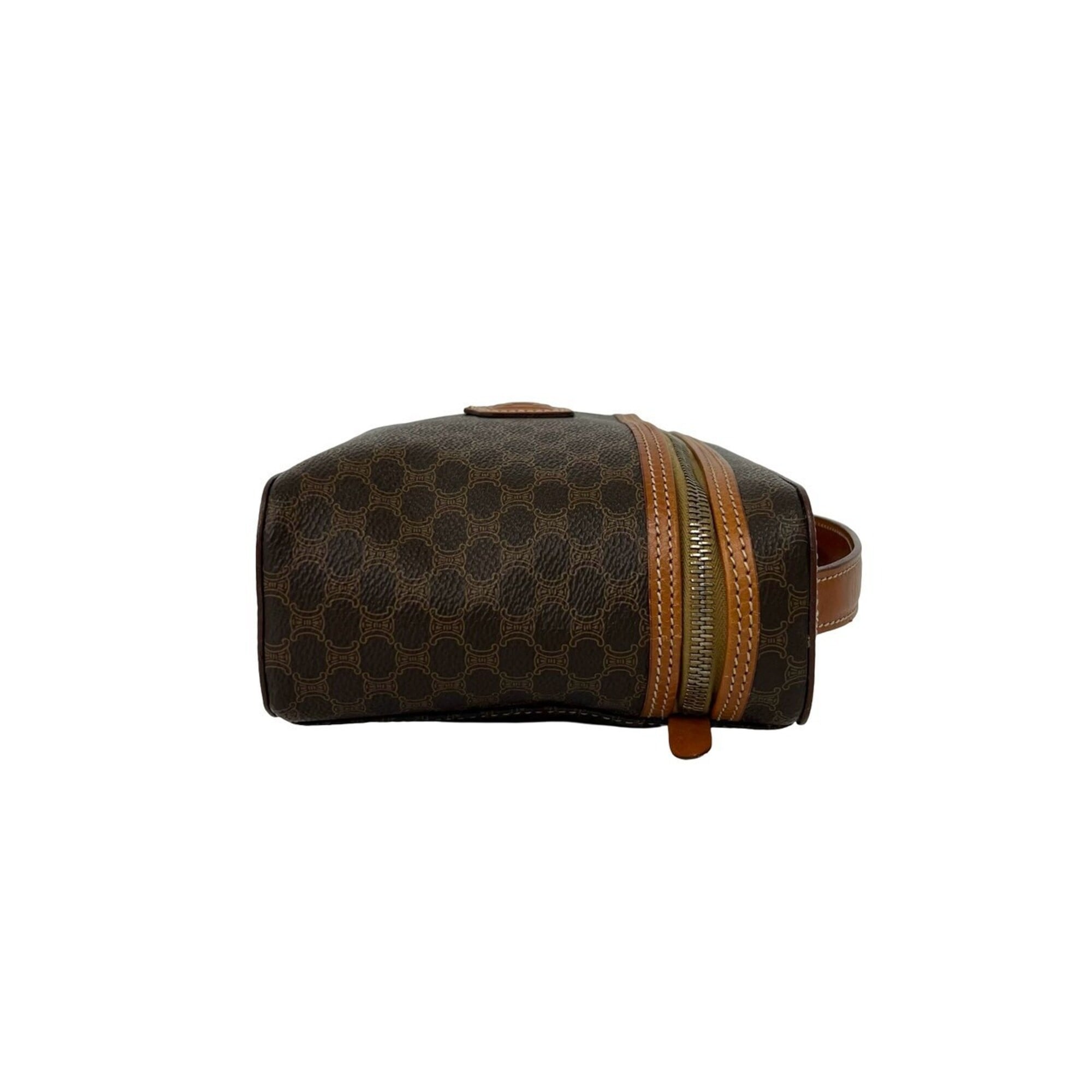Celine Brown Pvc Leather Handbag Pouch Vanity Bag (Pre-Owned)