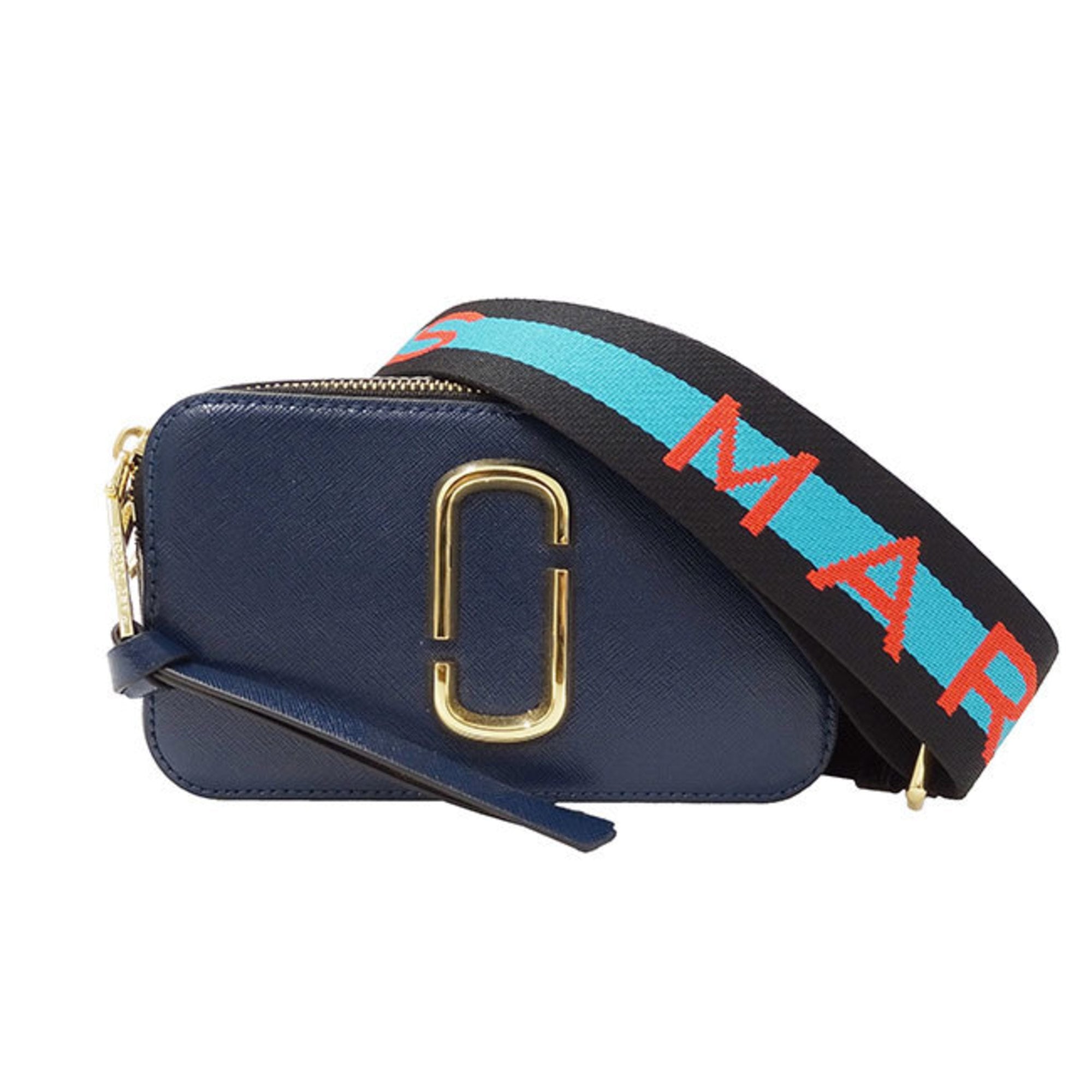 Marc Jacobs Black Navy Leather Shoulder Bag (Pre-Owned)