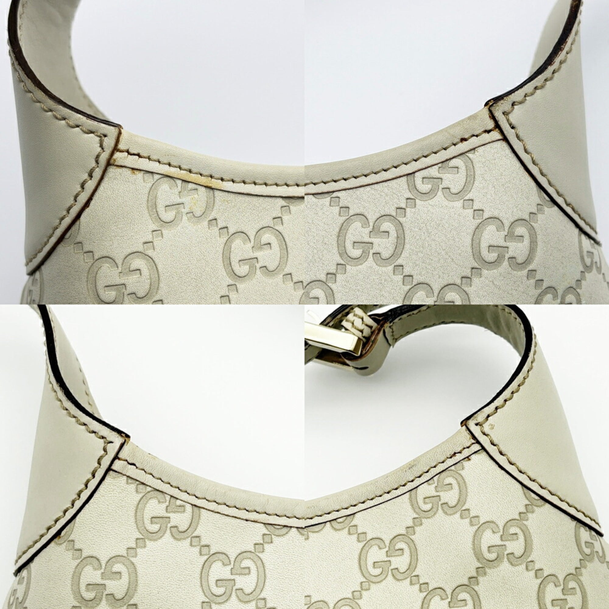 Gucci Ivory Leather Shoulder Bag (Pre-Owned)
