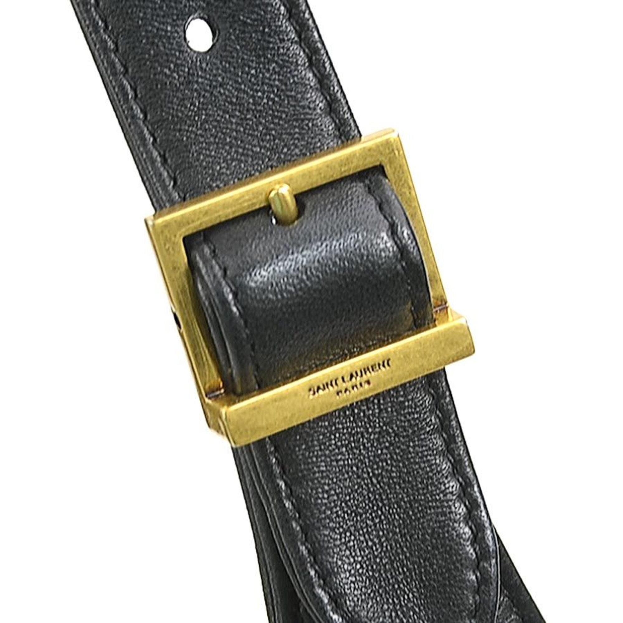 Saint Laurent Black Leather Shoulder Bag (Pre-Owned)