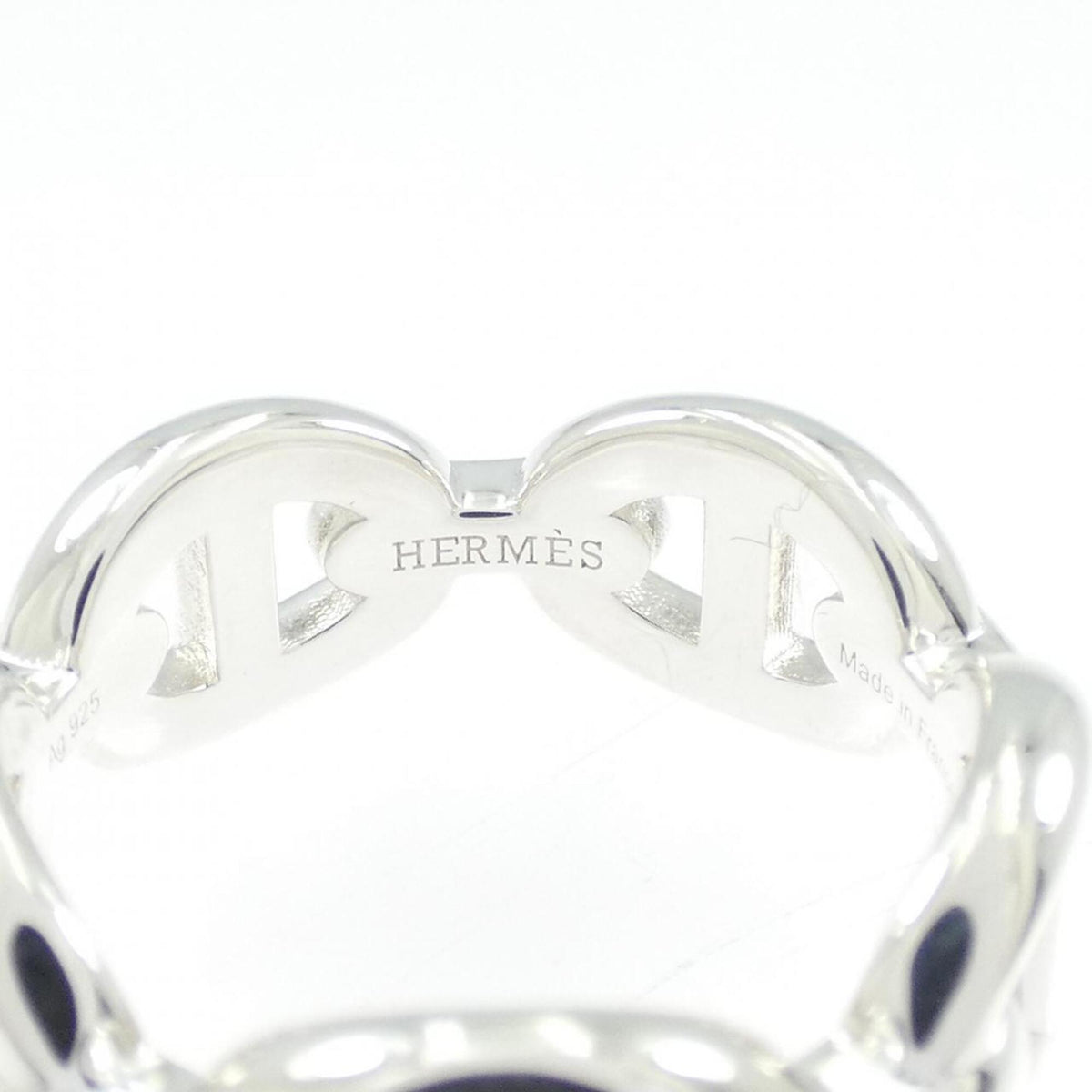Hermes Silver 925 Band Ring (Pre-Owned)