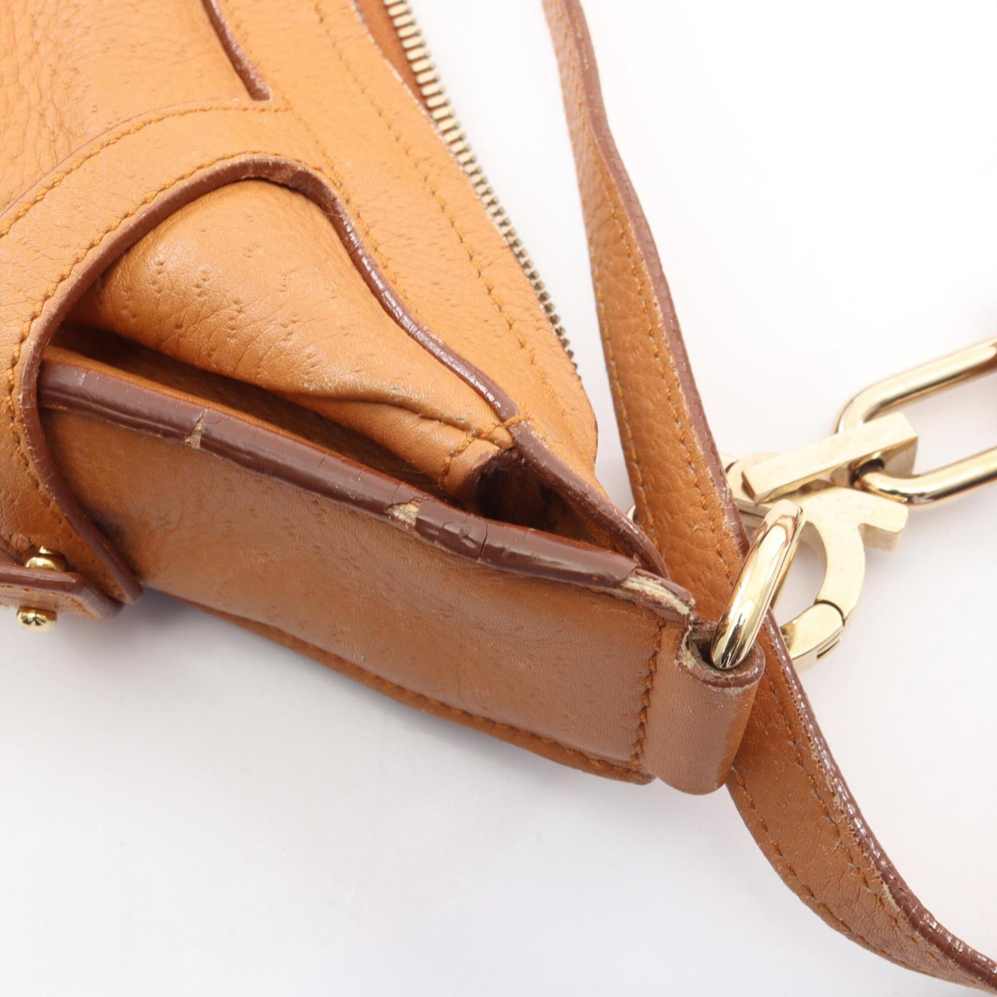 Salvatore Ferragamo Brown Leather Handbag Shoulder Bag (Pre-Owned)