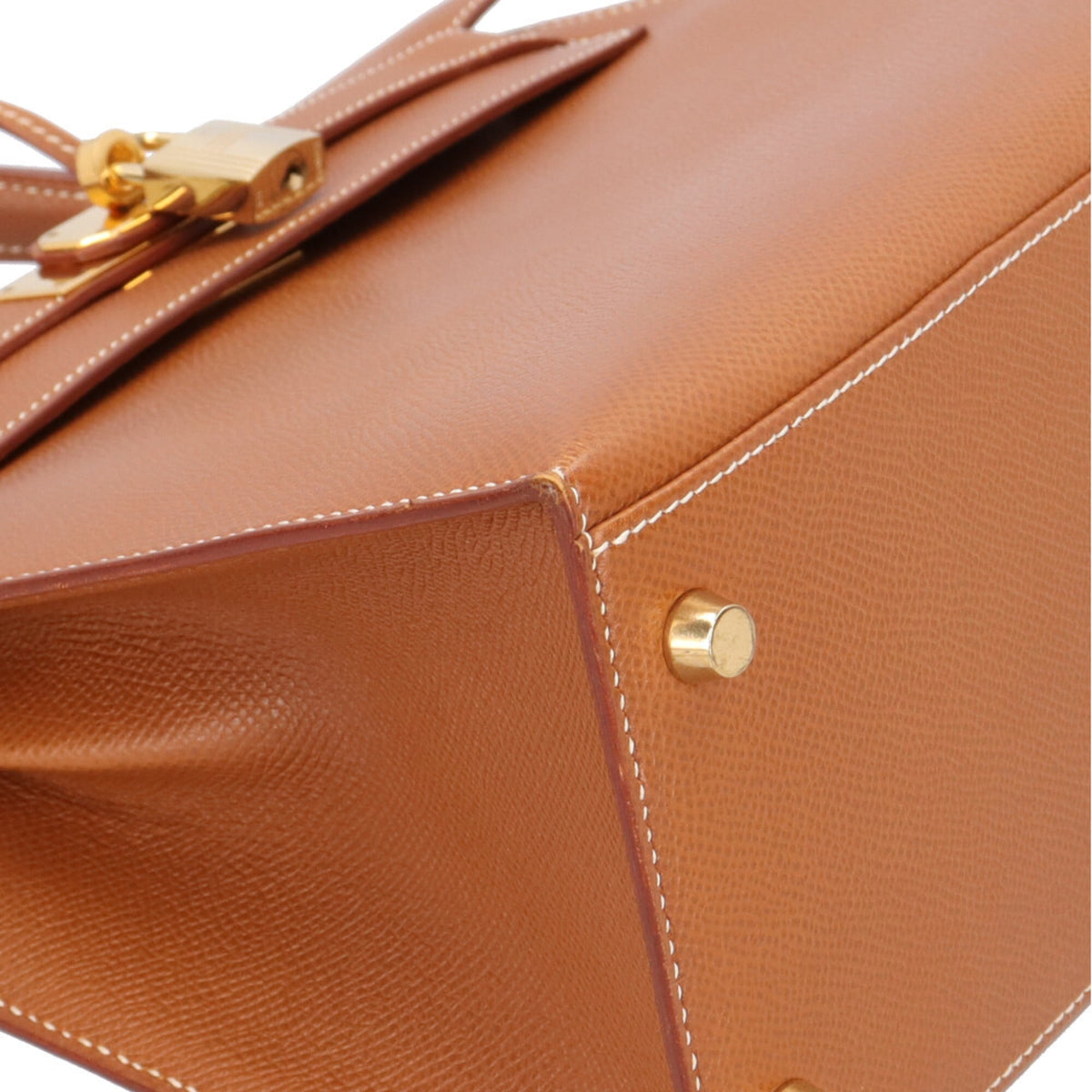 Hermes Brown Gold Courchevel Leather Shoulder Bag (Pre-Owned)