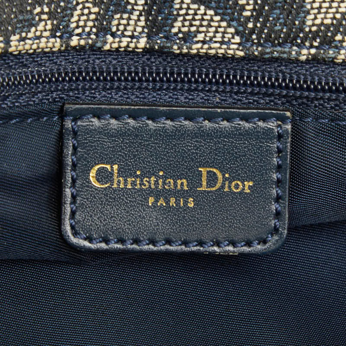 Christian Dior Navy Canvas Leather Handbag (Pre-Owned)
