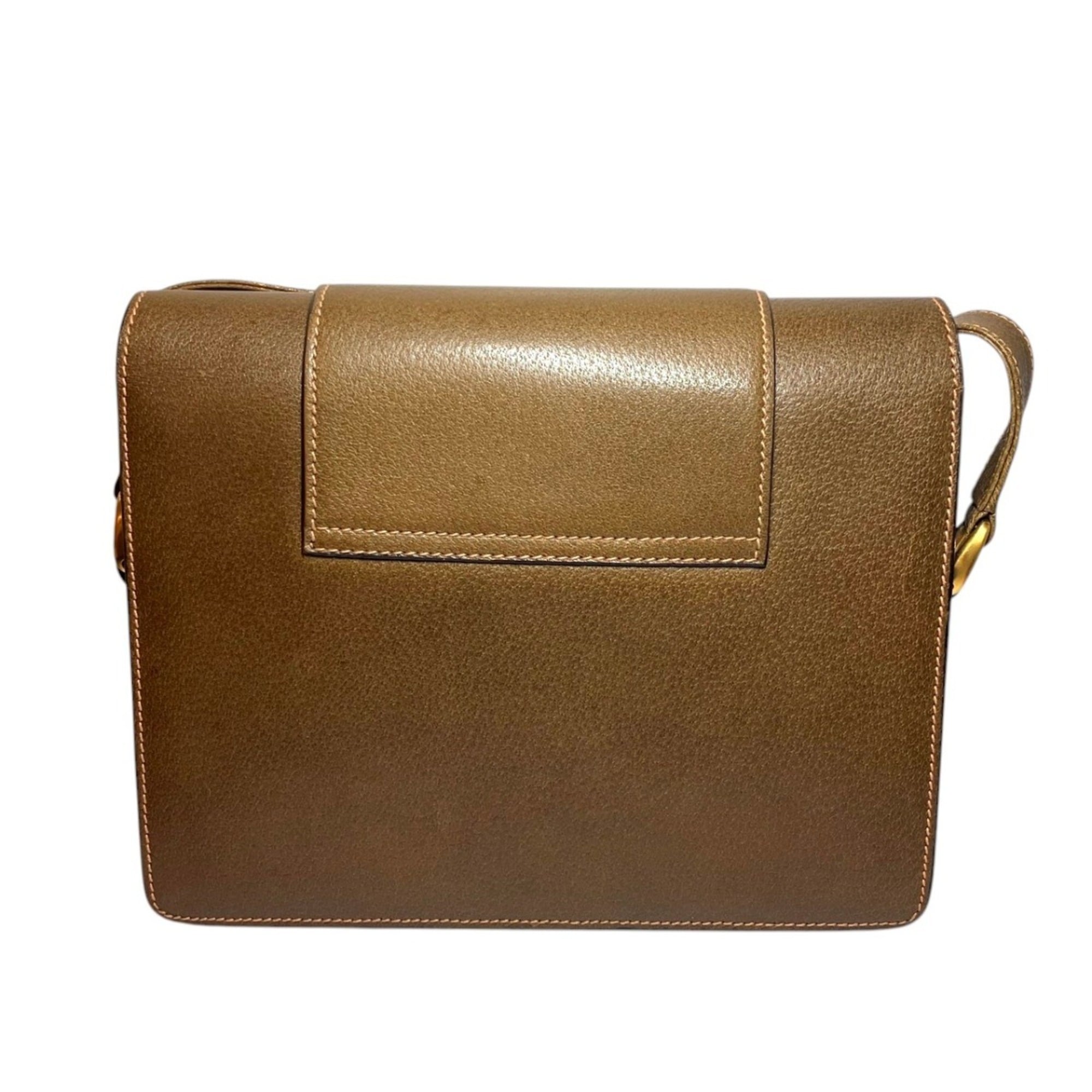 Gucci Brown Leather Shoulder Bag (Pre-Owned)
