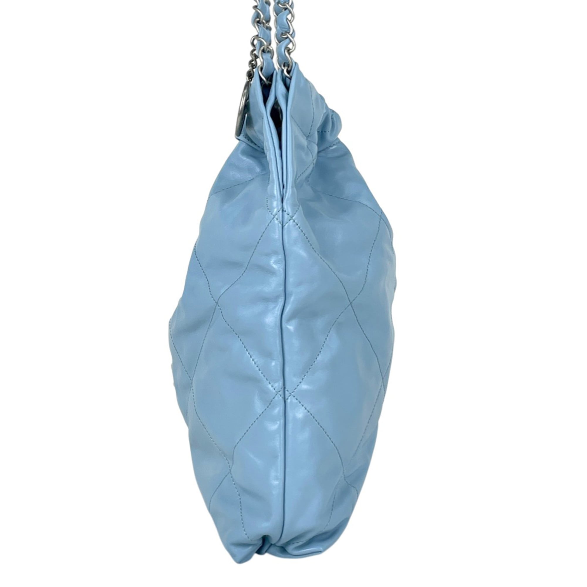 Chanel Matelasse Light Blue Leather Shoulder Bag (Pre-Owned)