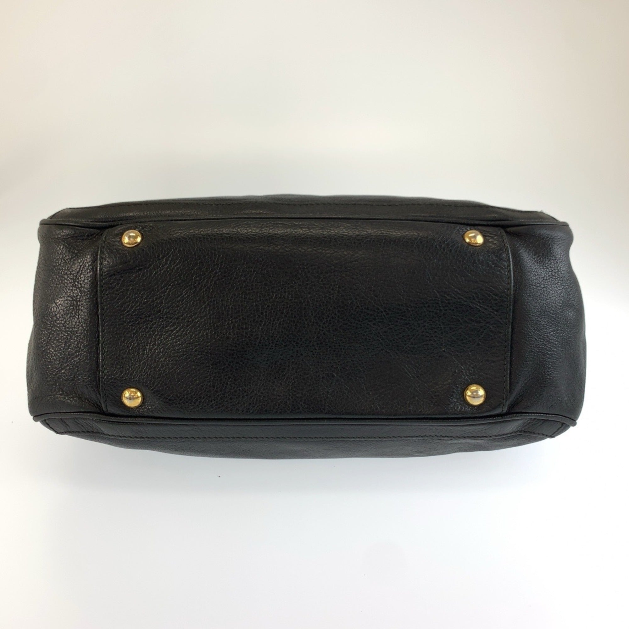Salvatore Ferragamo Black Leather Shoulder Bag Tote Bag (Pre-Owned)