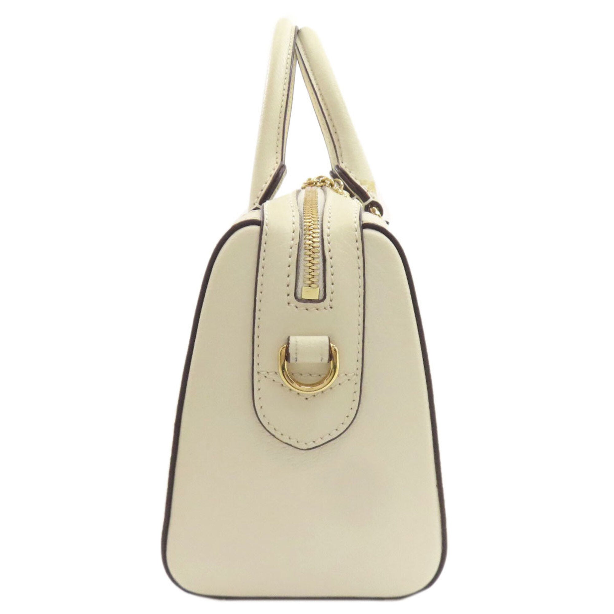 Gucci Navy Red Color White Leather Handbag (Pre-Owned)