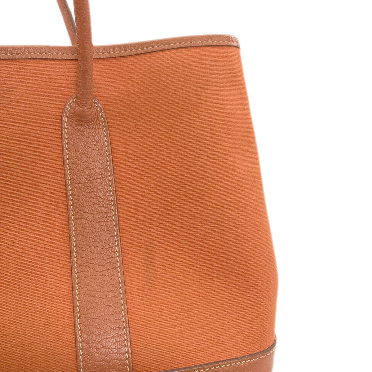 Hermes Brown Orange Canvas Negonda Leather Handbag (Pre-Owned)