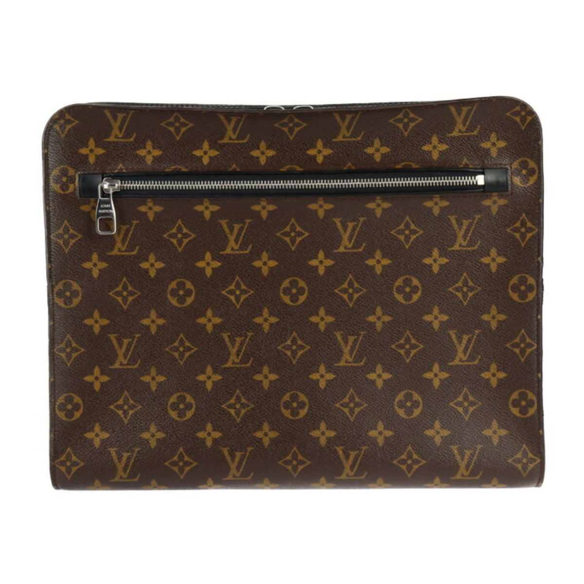 Louis Vuitton Black Brown Pvc Leather Clutch Bag Handbag (Pre-Owned)